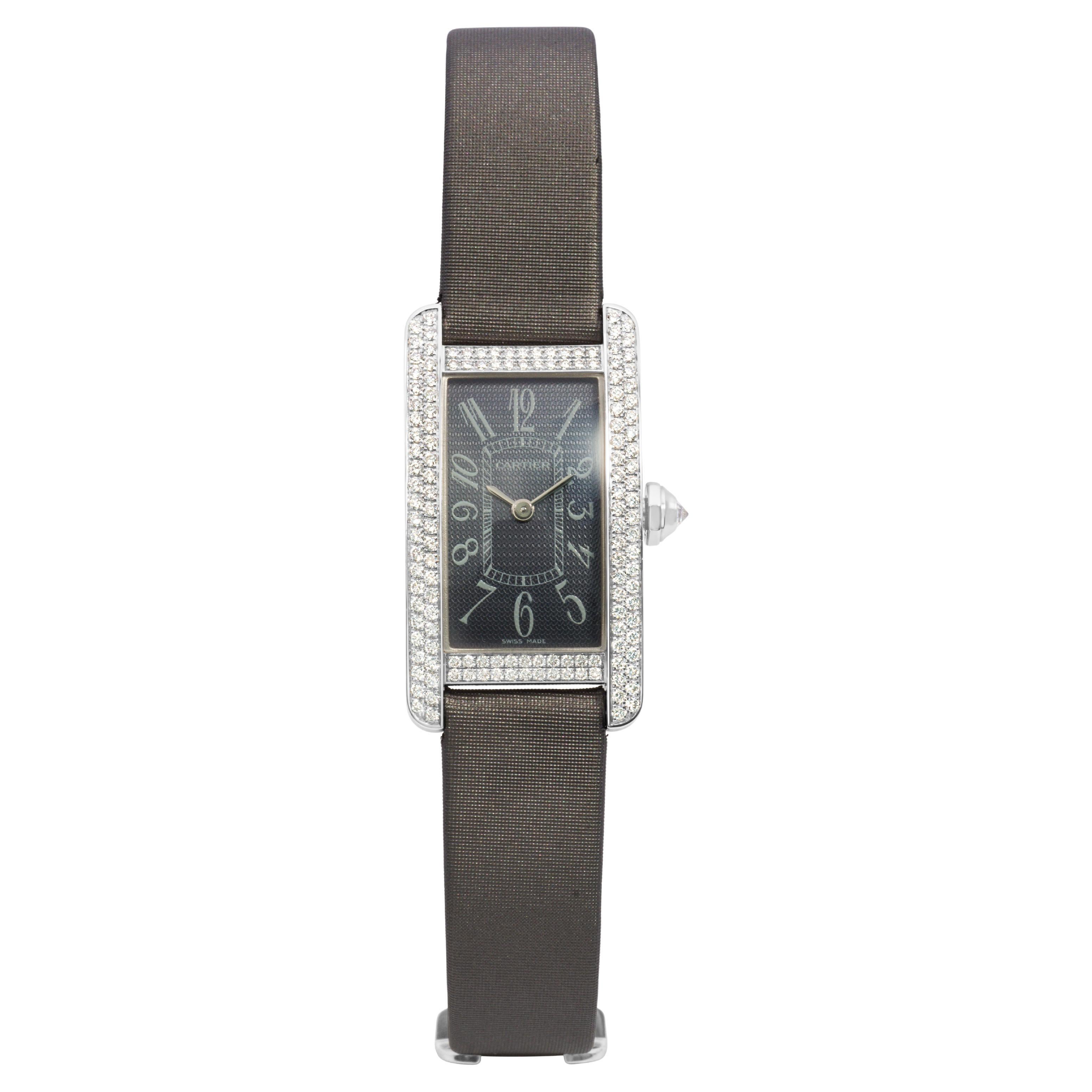 Reloj de pulsera Cartier Tank Americaine de oro blanco para señora, tamaño pequeño