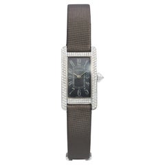 Reloj de pulsera Cartier Tank Americaine de oro blanco para señora, tamaño pequeño