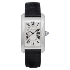 Cartier Tank Americaine Steel Silver Dial Automatic Mens Watch WSTA0018