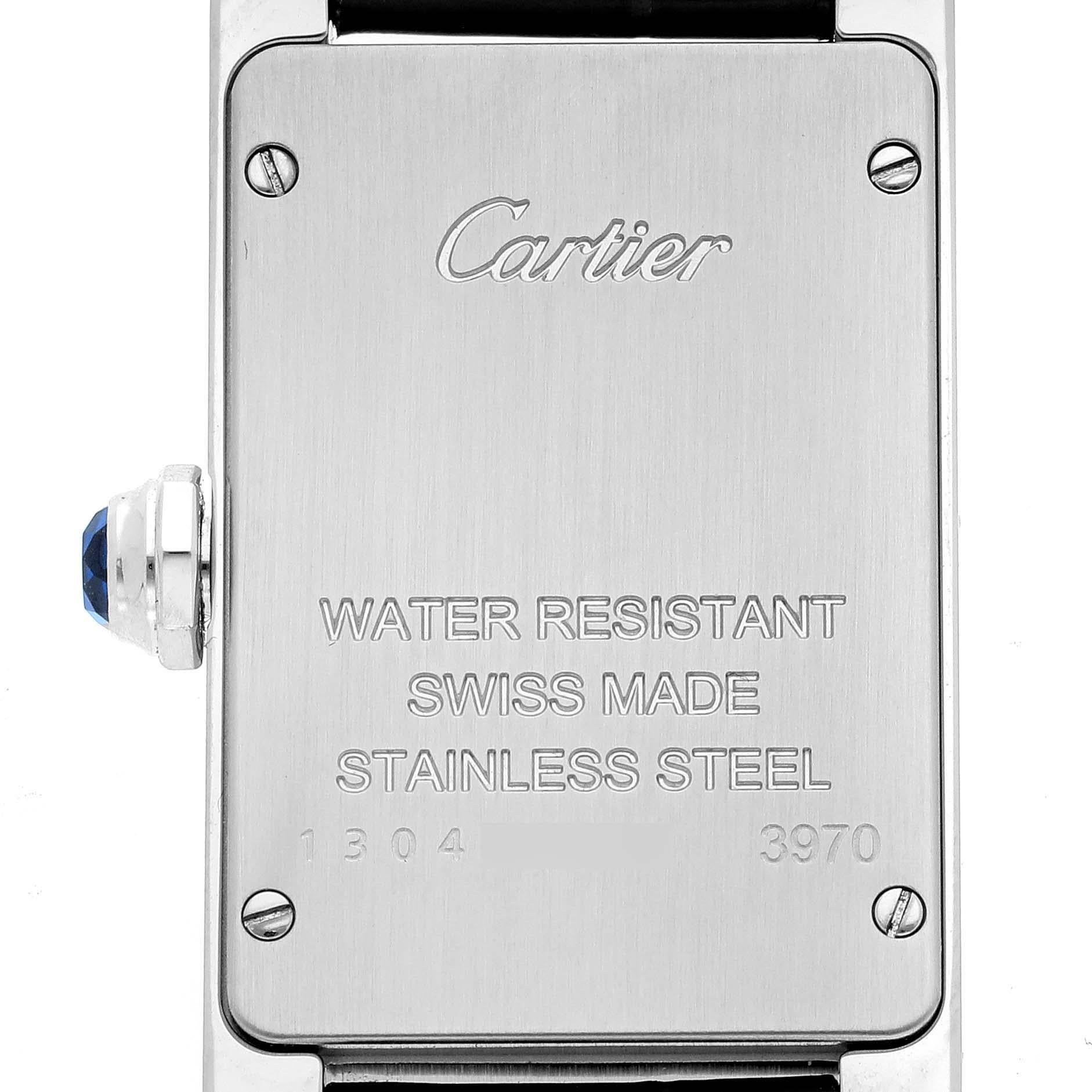 Cartier Tank Americaine Steel Silver Dial Ladies Watch WSTA0016 Box Papers For Sale 1