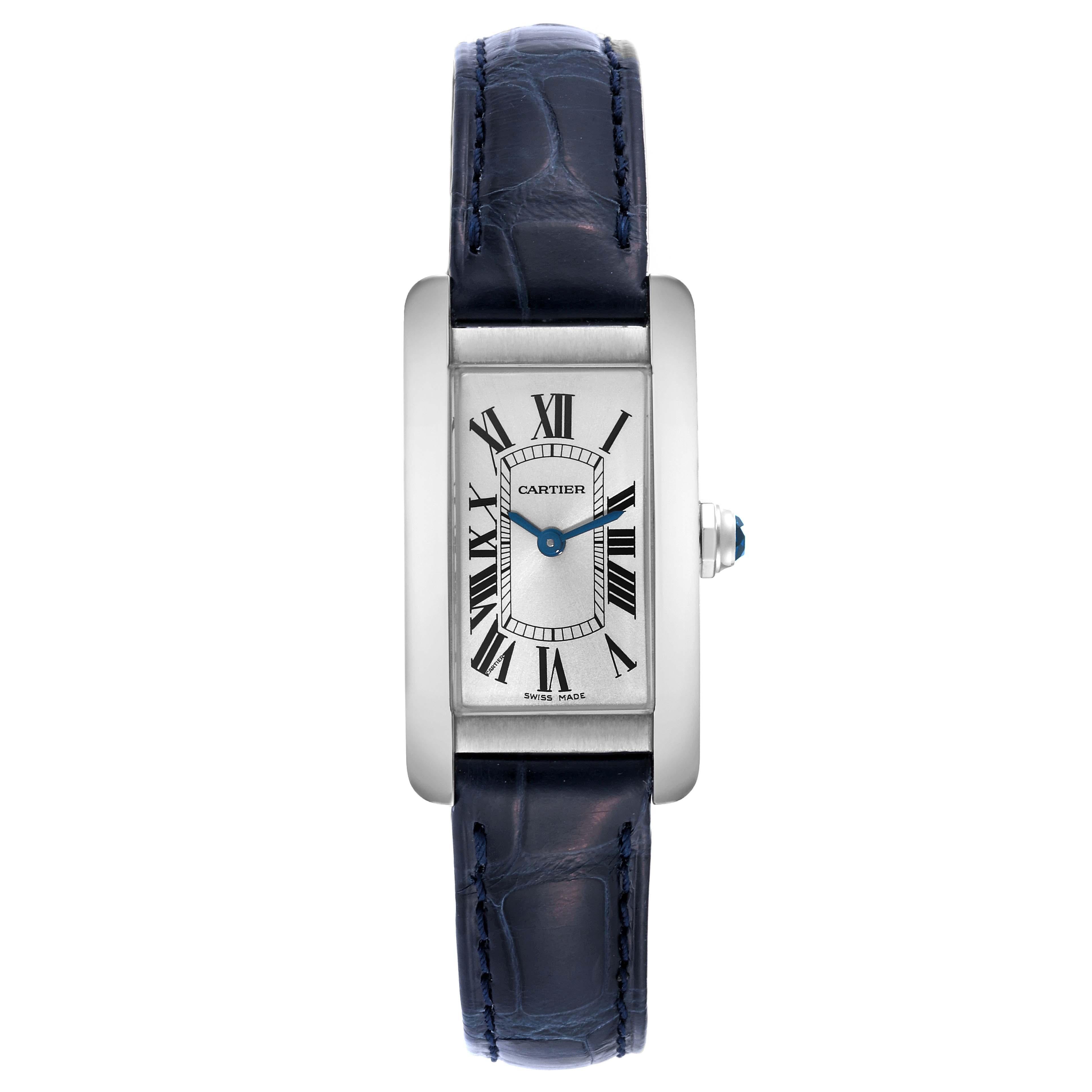 Cartier Tank Americaine Steel Silver Dial Ladies Watch WSTA0016 Box Papers For Sale 4