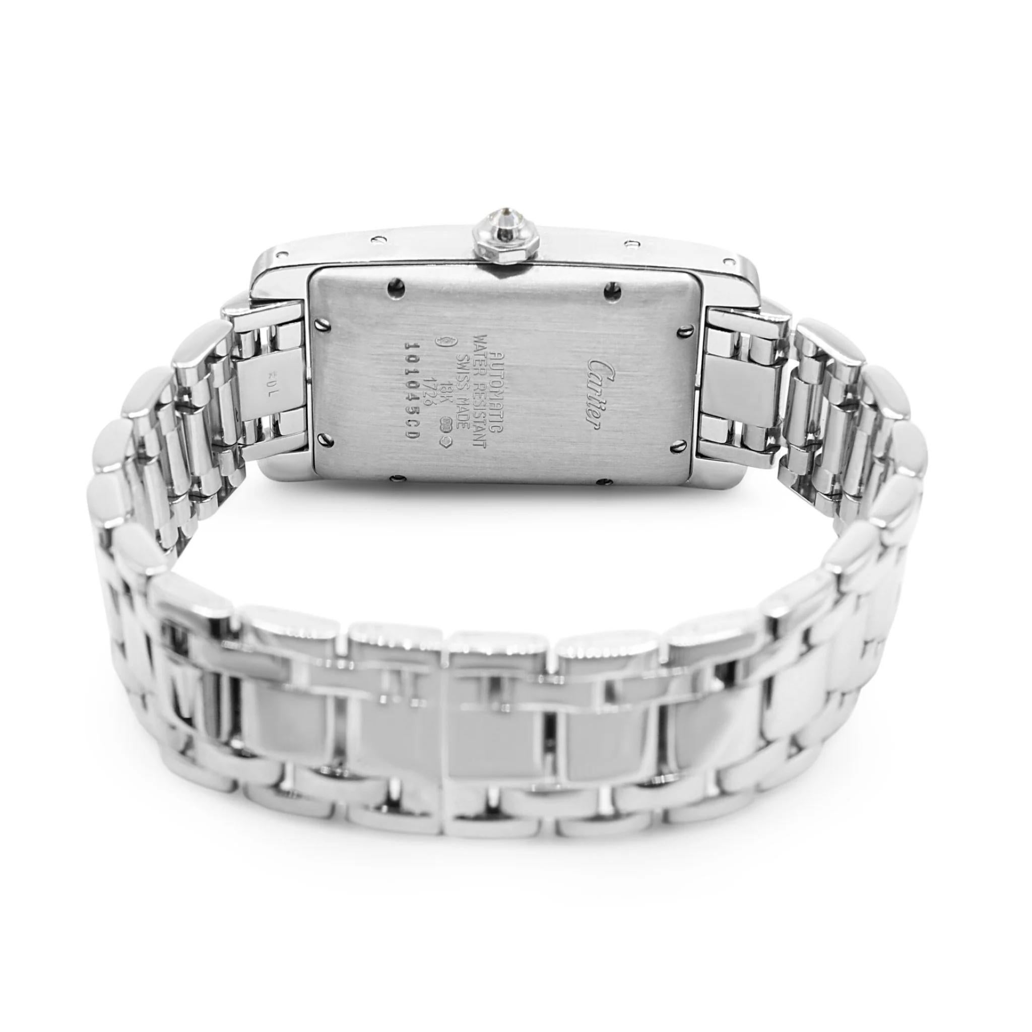 Cartier Tank Americaine Montre unisexe automatique sertie de diamants Or blanc 18ct Excellent état - En vente à Rugby, England