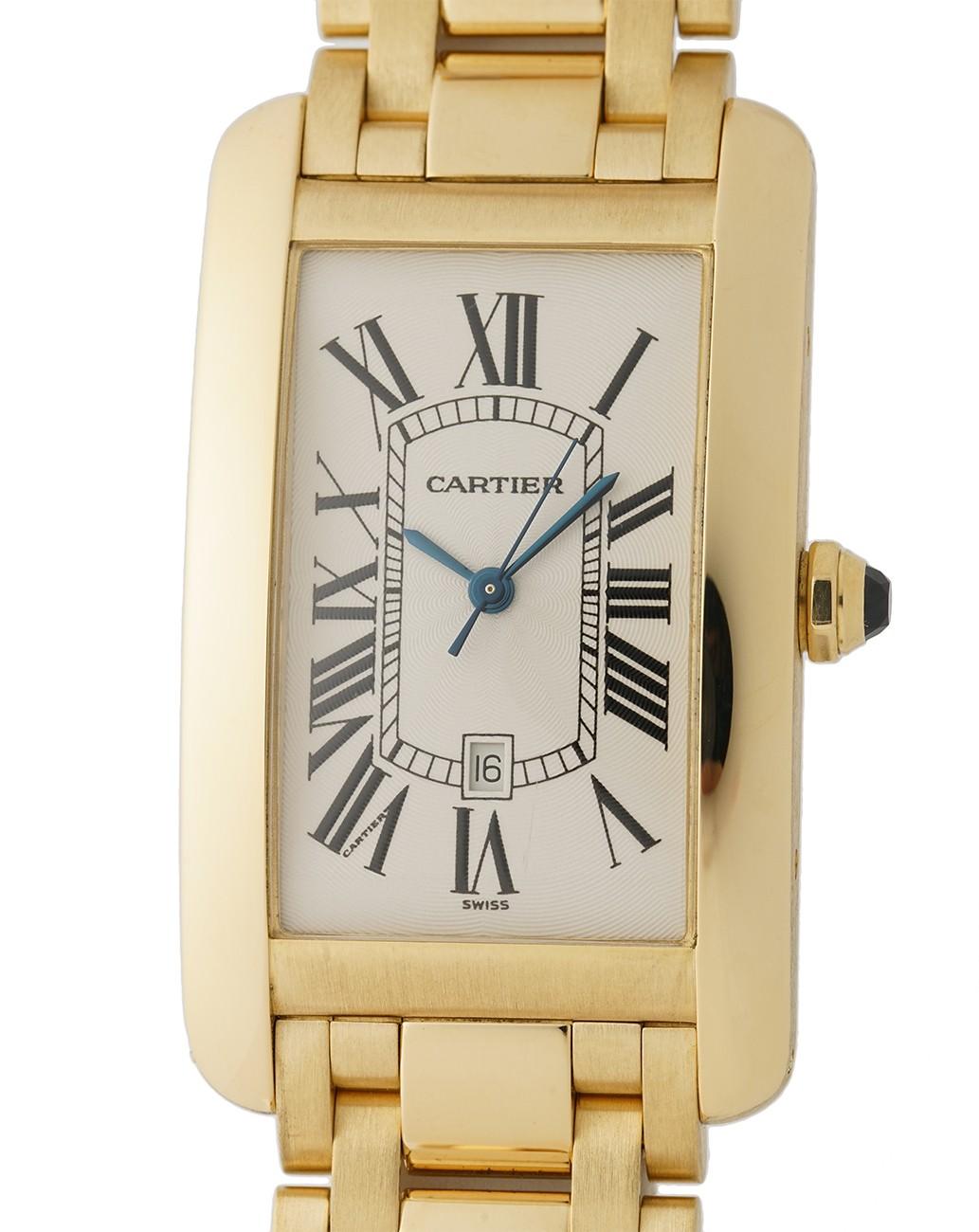 Cartier Tank Americaine W26031K2, Brown Dial In Excellent Condition For Sale In Miami, FL