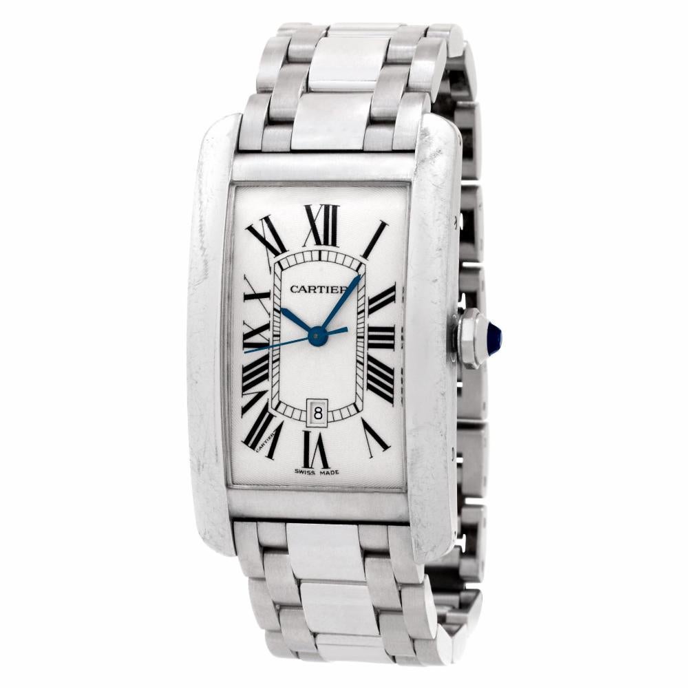Contemporary Cartier Tank Americaine  W2605511; Certified and Warranty