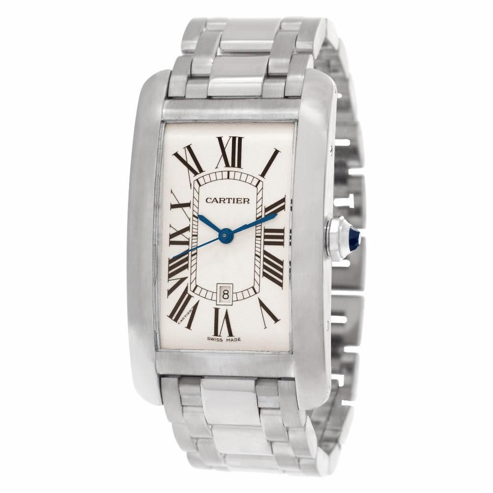 Cartier Tank Americaine W2605511, White Dial, Certified In Excellent Condition In Miami, FL