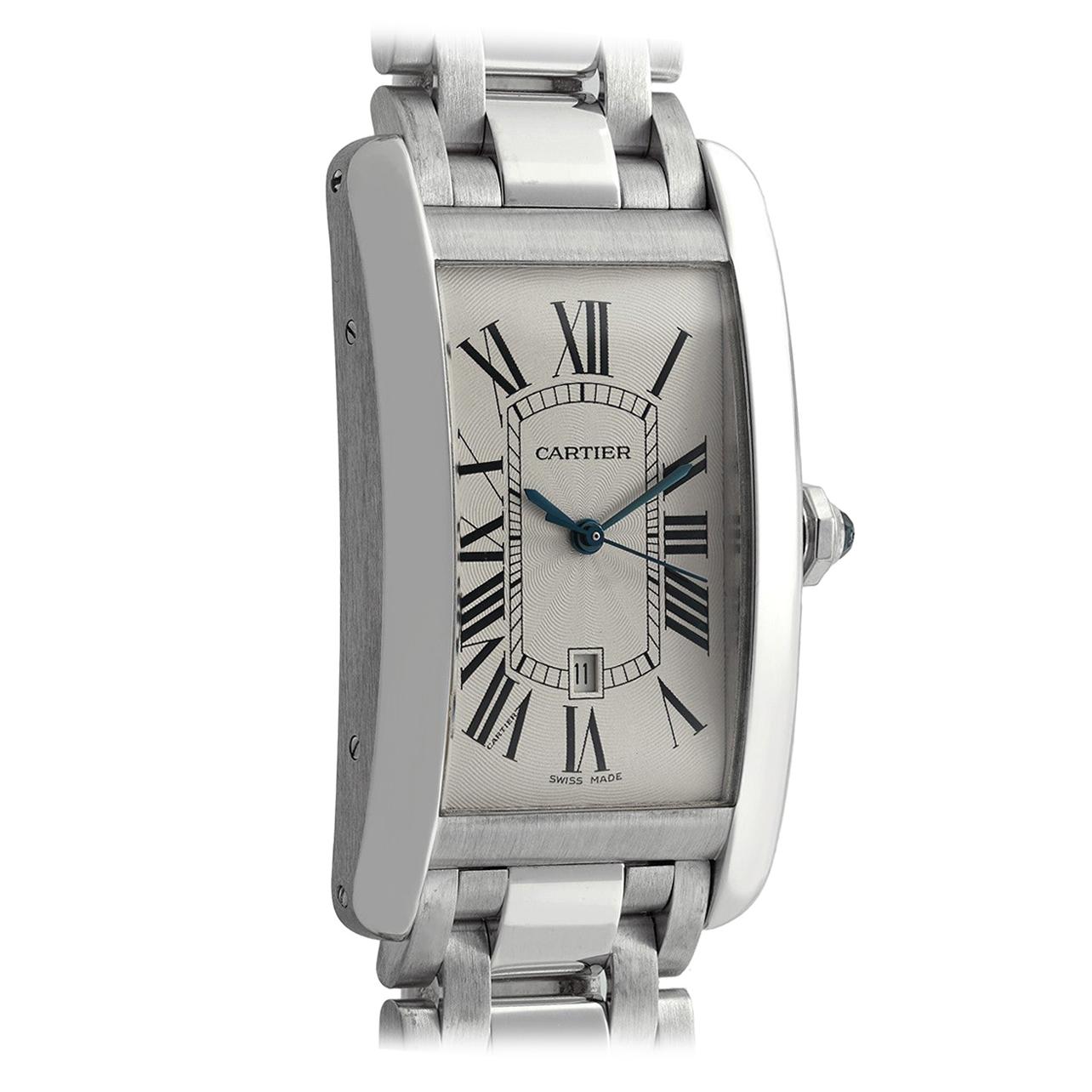 Cartier Tank Americaine W26055l1, Black Dial For Sale