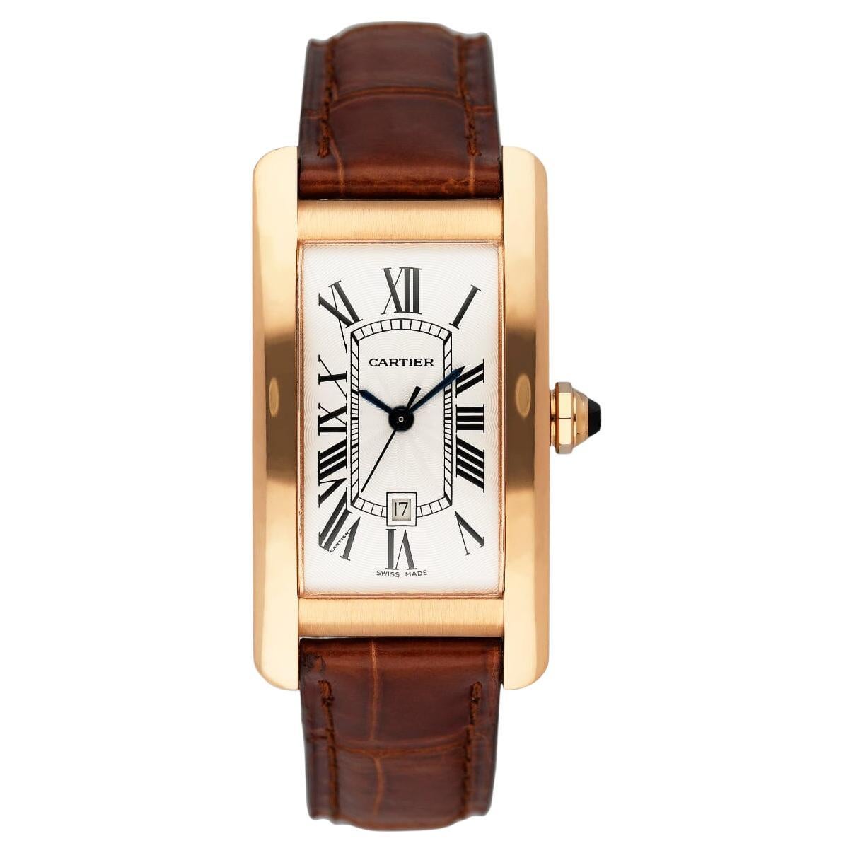 Cartier Tank Americaine W2620030 18K Rose Gold Watch Box Papers