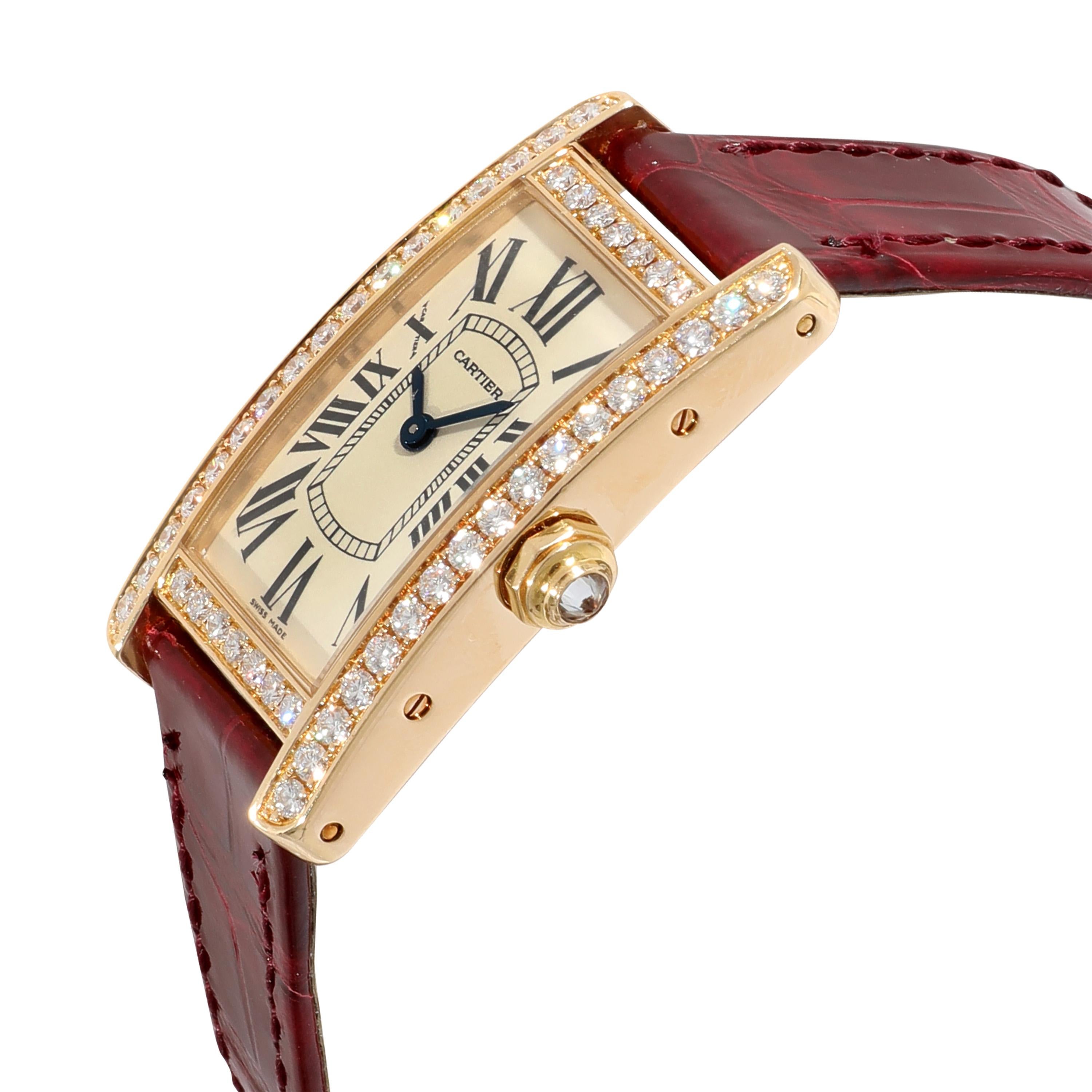 Cartier Tank Americaine WB707231 Women's Watch in 18kt Yellow Gold In Excellent Condition In New York, NY