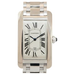 Cartier Tank Américaine White Dial Men's Watch 18 Karat In Stock 