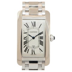 Cartier Tank Américaine White Dial Men's Watch 18 Karat In Stock
