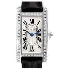 Cartier Tank Americaine Orologio da donna in oro bianco e diamanti 2489