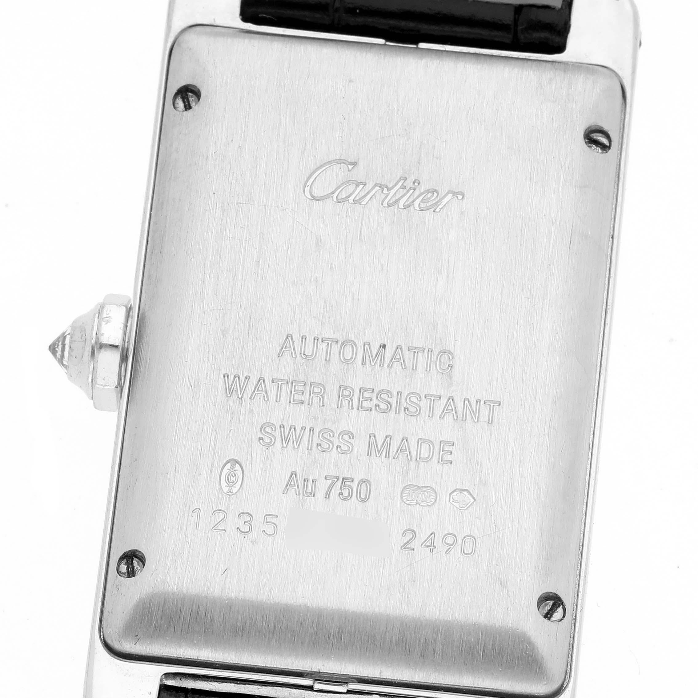 Cartier Tank Americaine White Gold Diamond Ladies Watch 2490 For Sale 2
