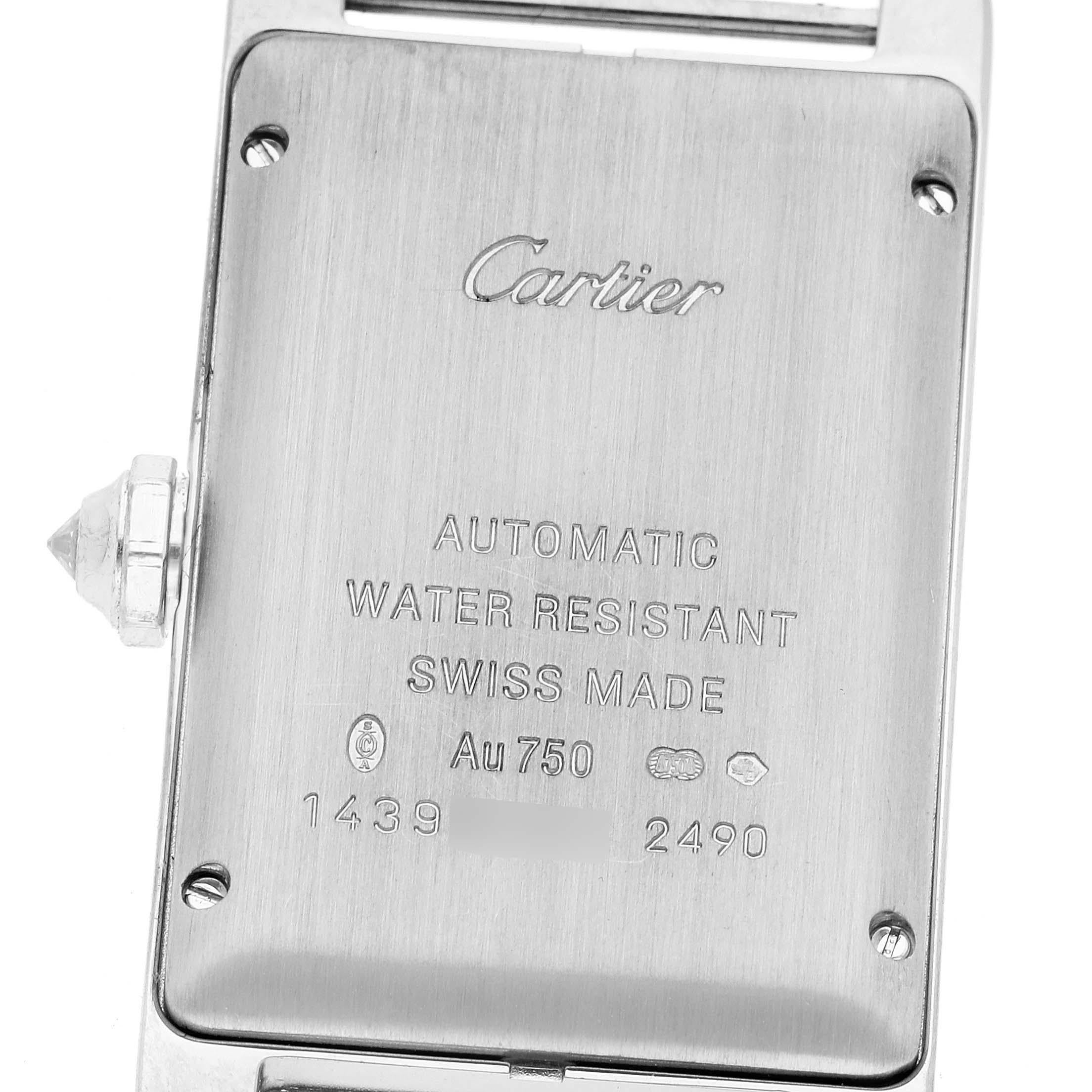 Cartier Tank Americaine White Gold Diamond Ladies Watch 2490 For Sale 2