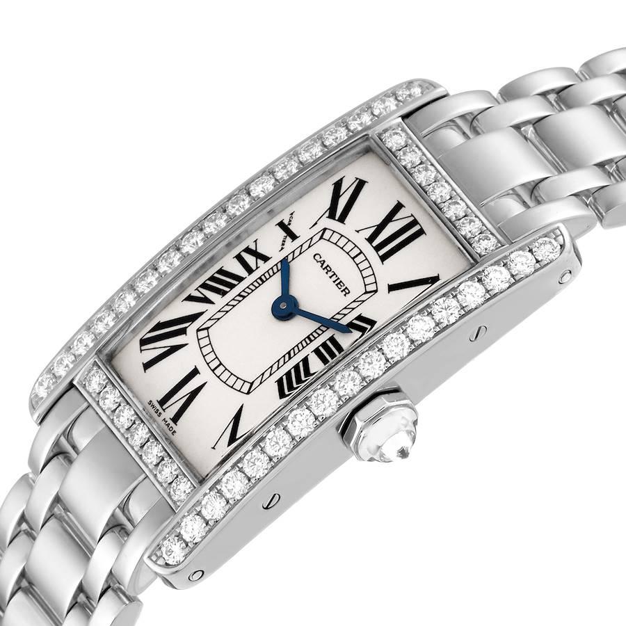 Cartier Tank Americaine White Gold Diamond Ladies Watch WB7018L1 1