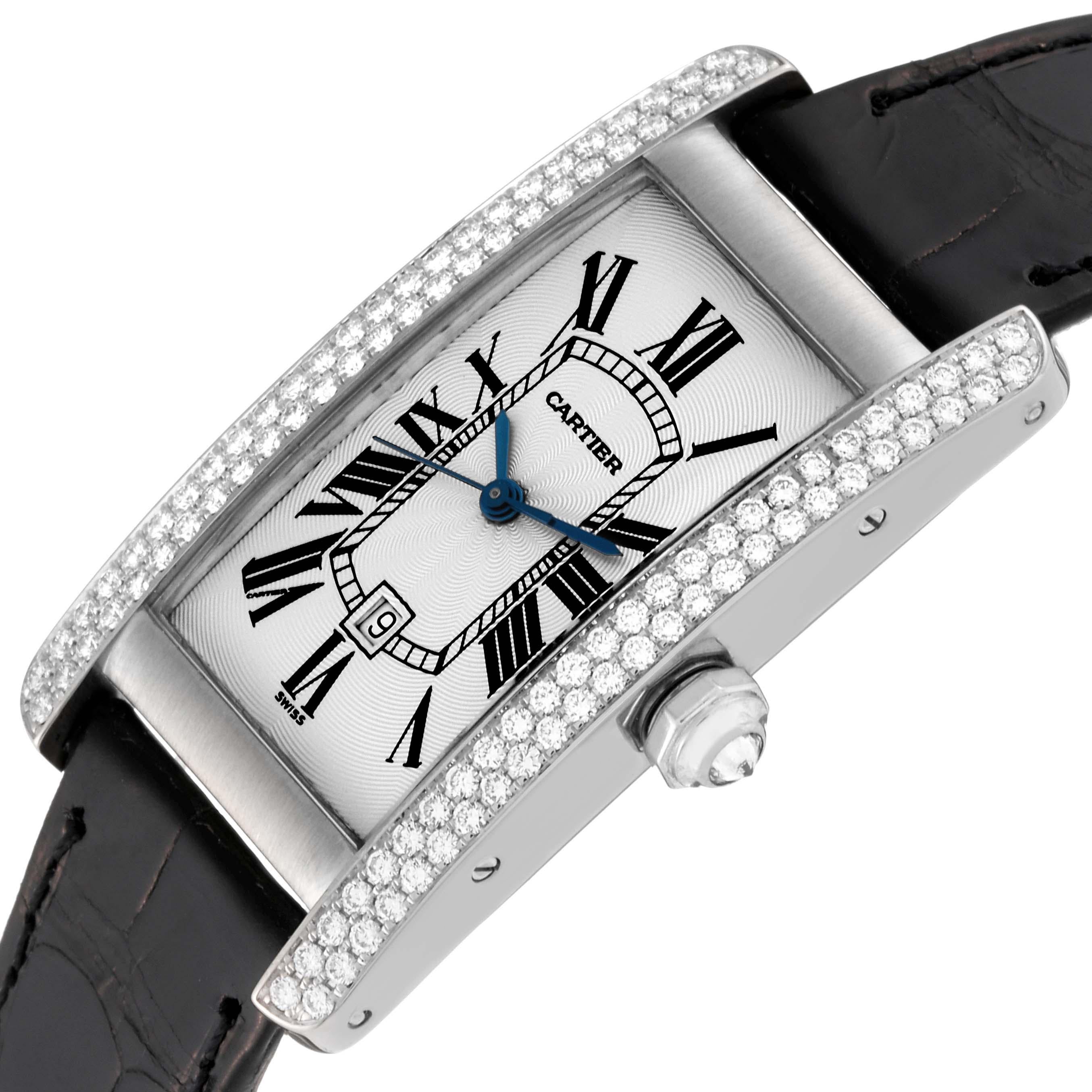 Cartier Tank Americaine White Gold Diamond Ladies Watch WB702651 For Sale 2