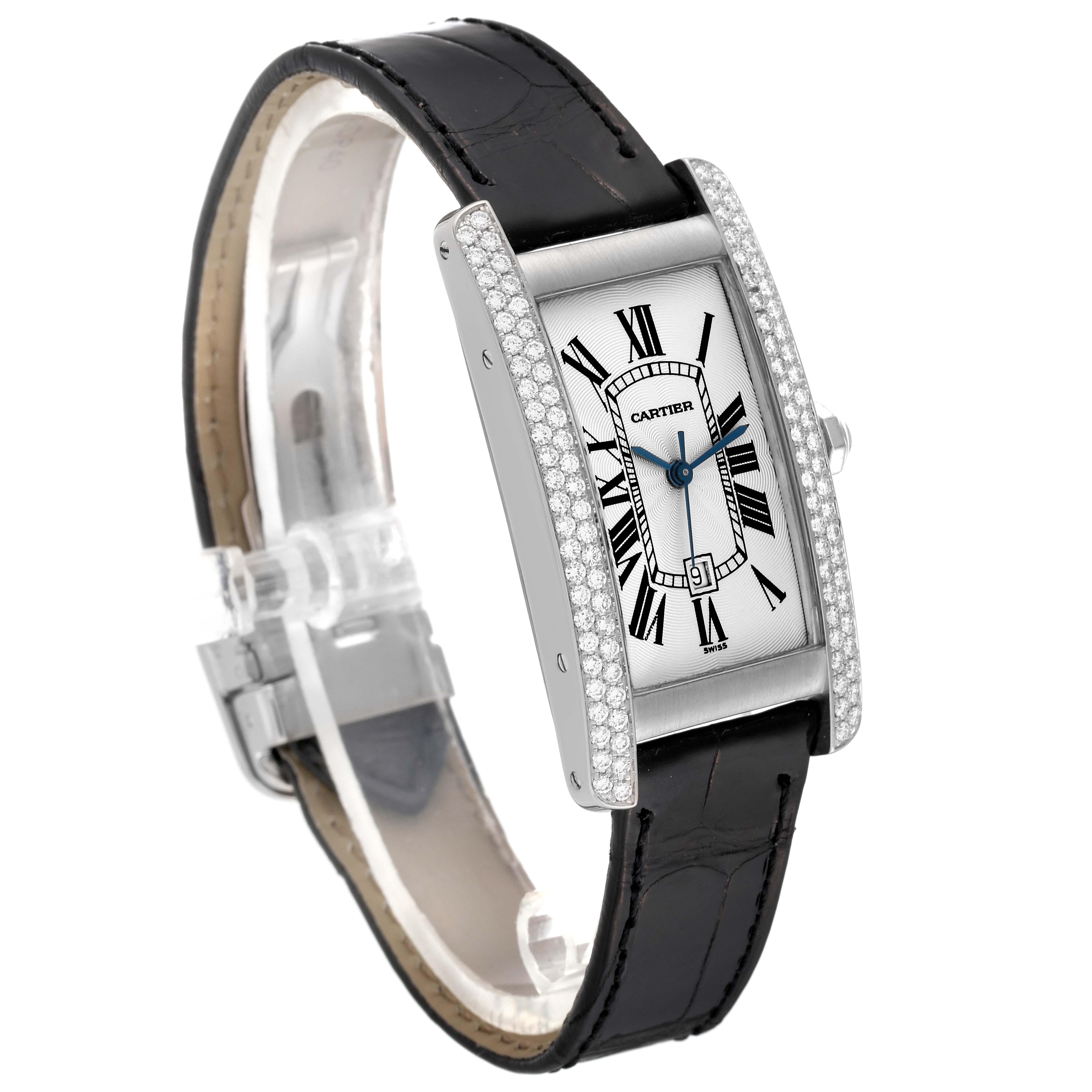 Cartier Tank Americaine White Gold Diamond Ladies Watch WB702651 For Sale 3