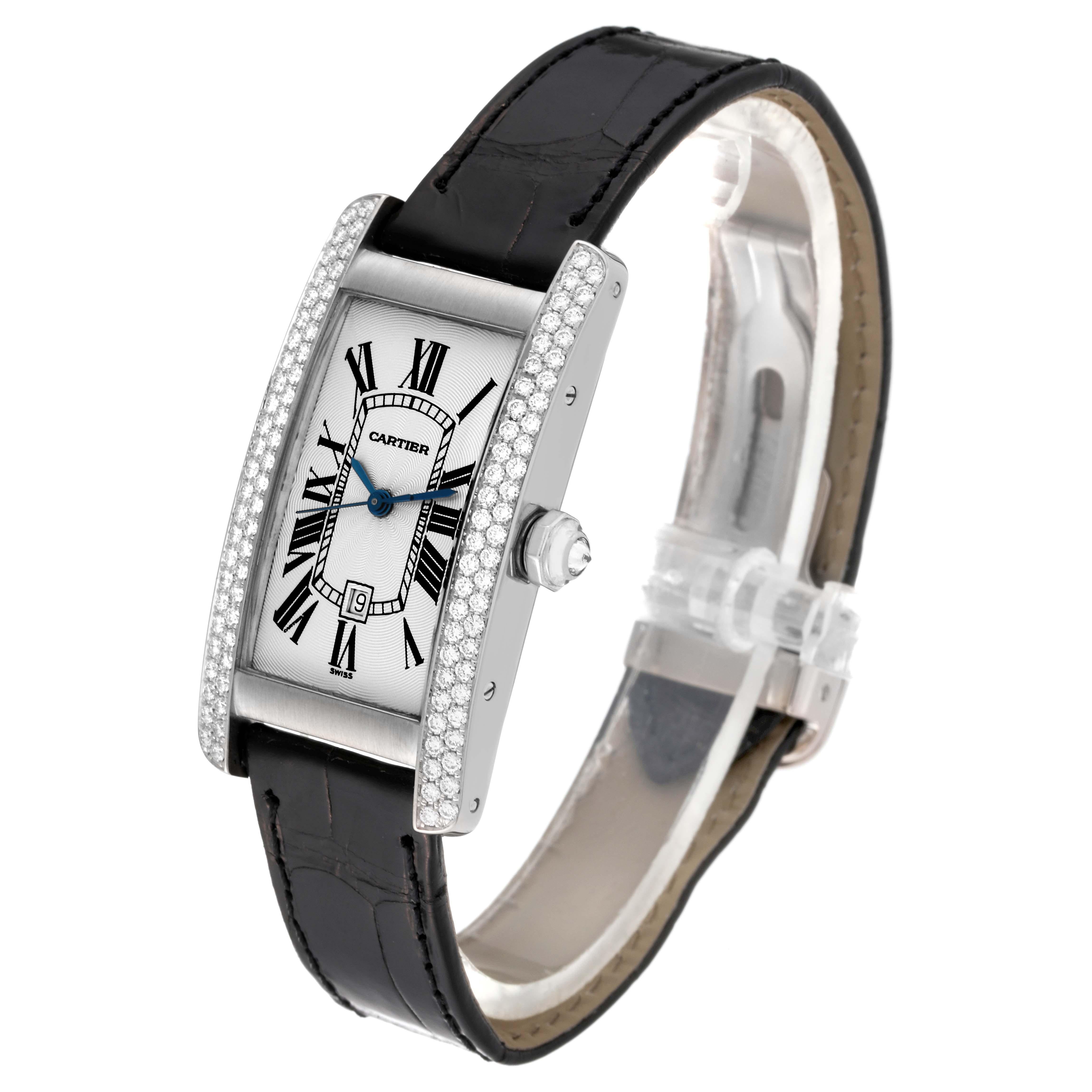 Cartier Tank Americaine White Gold Diamond Ladies Watch WB702651 For Sale 4