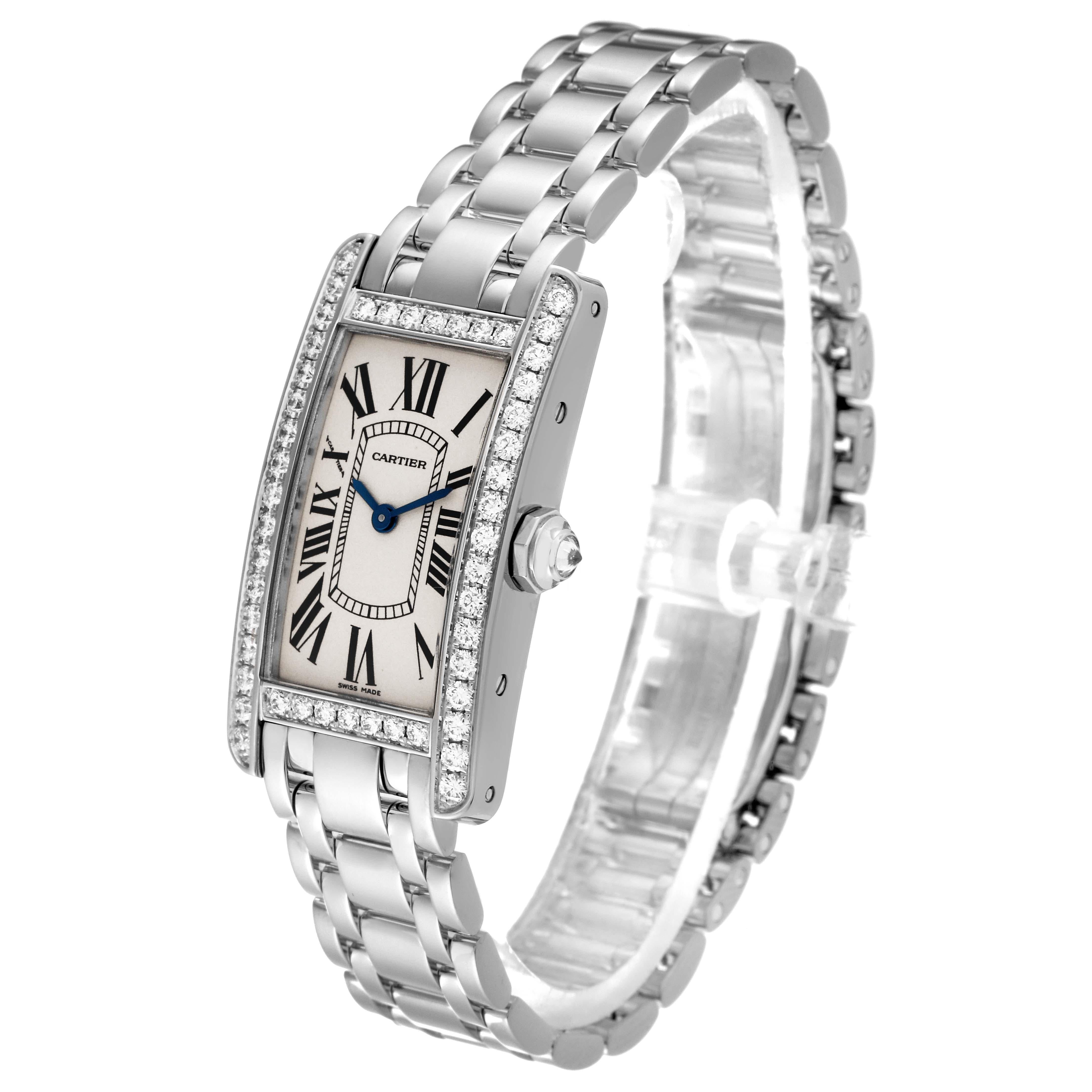 Cartier Tank Americaine White Gold Diamond Ladies Watch WB7073L1 Box Papers 6
