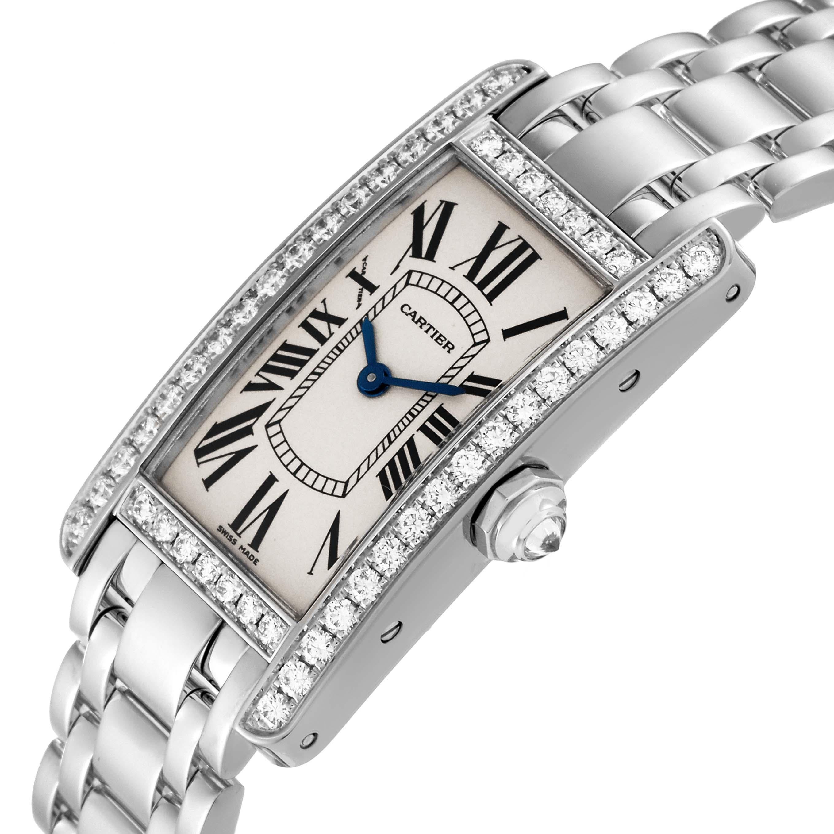 Cartier Tank Americaine White Gold Diamond Ladies Watch WB7073L1 Box Papers 5