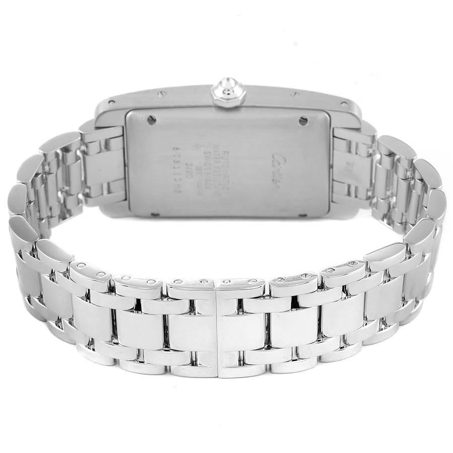 Cartier Tank Americaine White Gold Diamond Mens Watch WB7026L1 For Sale 3
