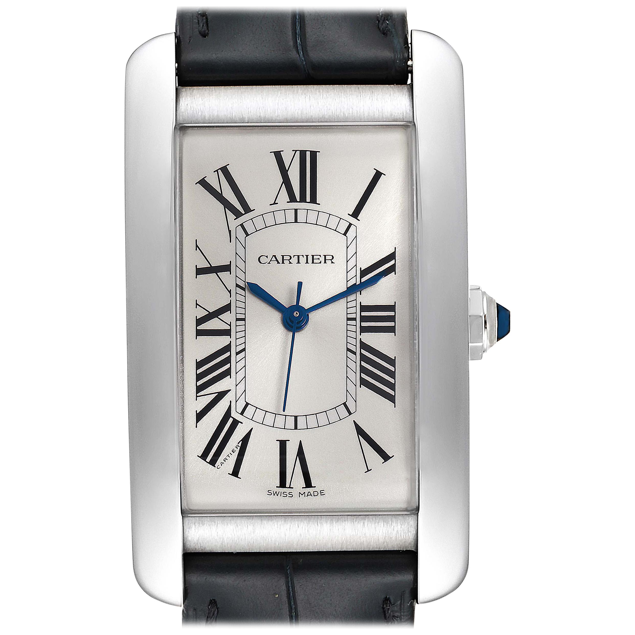 Cartier Tank Americaine Stainless Steel Large Men��’s Watch WSTA0018 Box Papers For Sale
