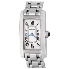Cartier Montre Tank Amériqueine en or blanc modèle W26019L1