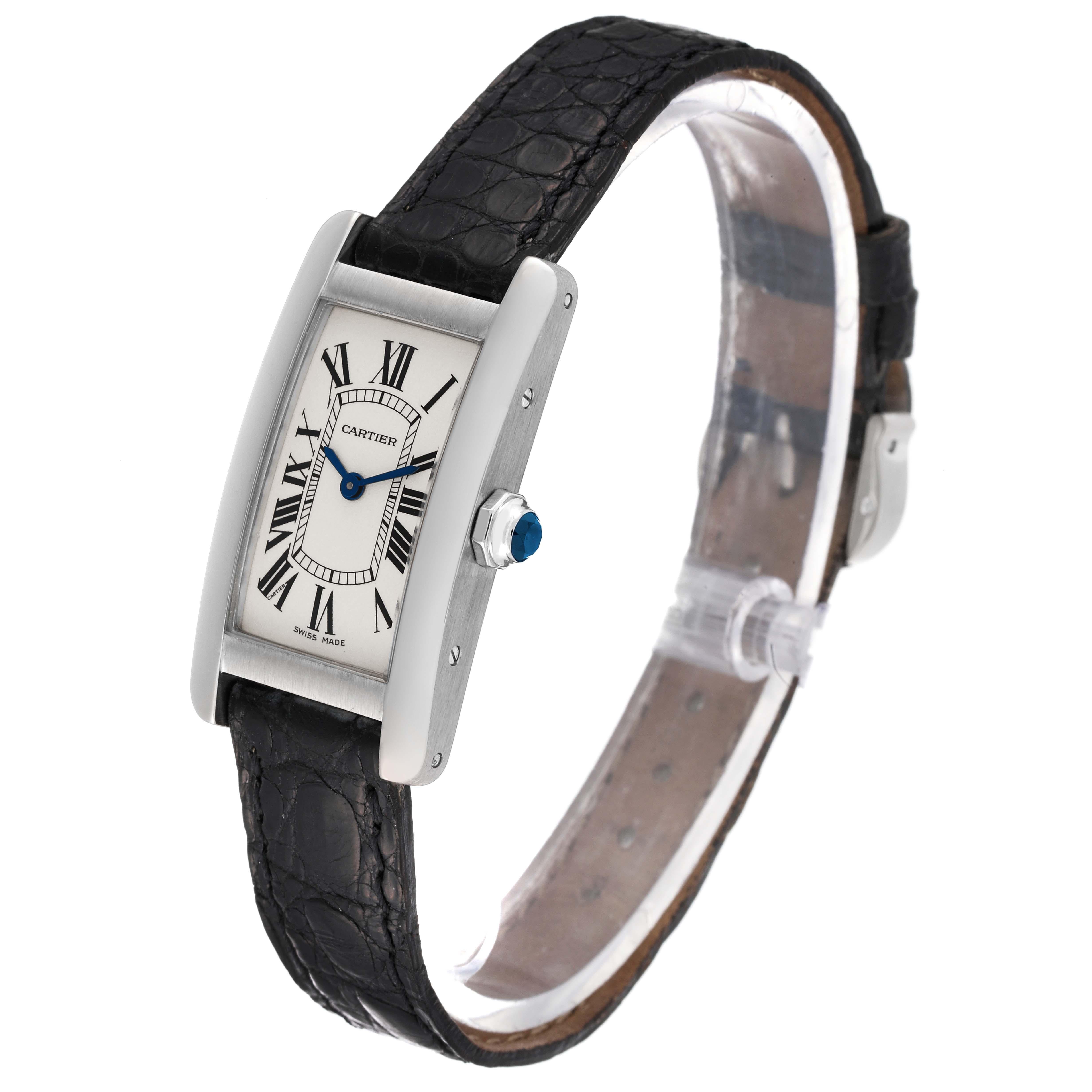 Women's Cartier Tank Americaine White Gold Silver Dial Ladies Watch W2601956