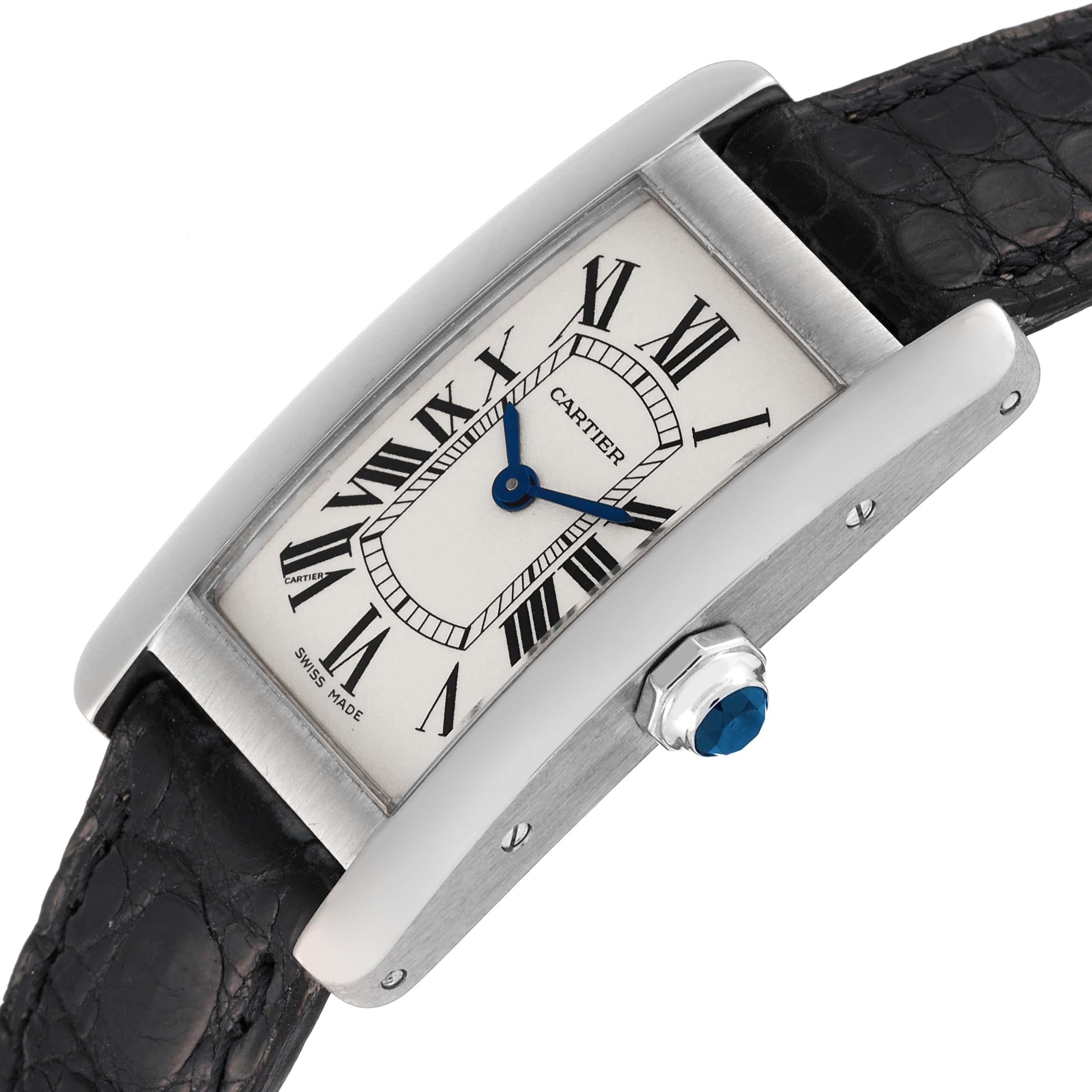 Cartier Tank Americaine White Gold Silver Dial Ladies Watch W2601956 1