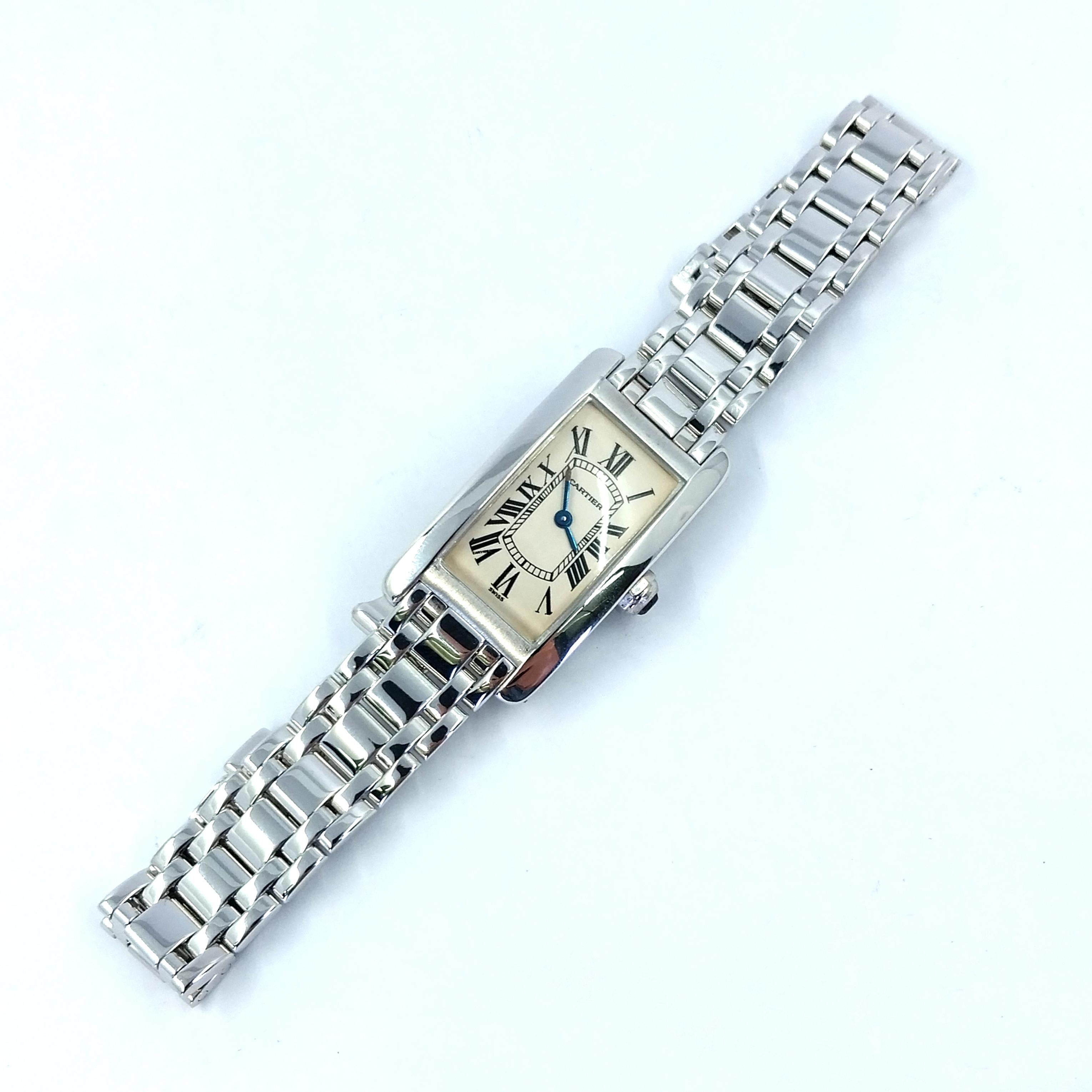 Cartier Tank Americaine White Gold Watch 1