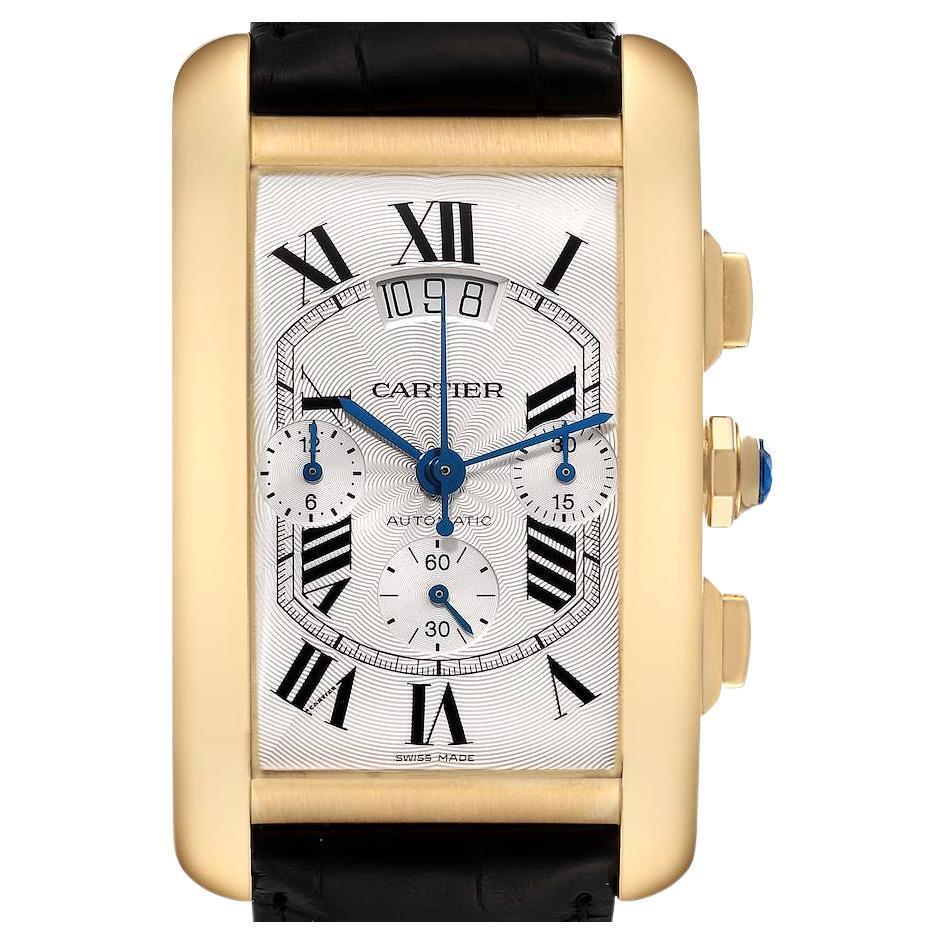 Cartier Tank Americaine XL 18K White Gold Mens Watch W2609956 Box