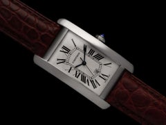 Cartier Tank Americaine XL Mens Watch, Ref. 1741 - 18K White Gold