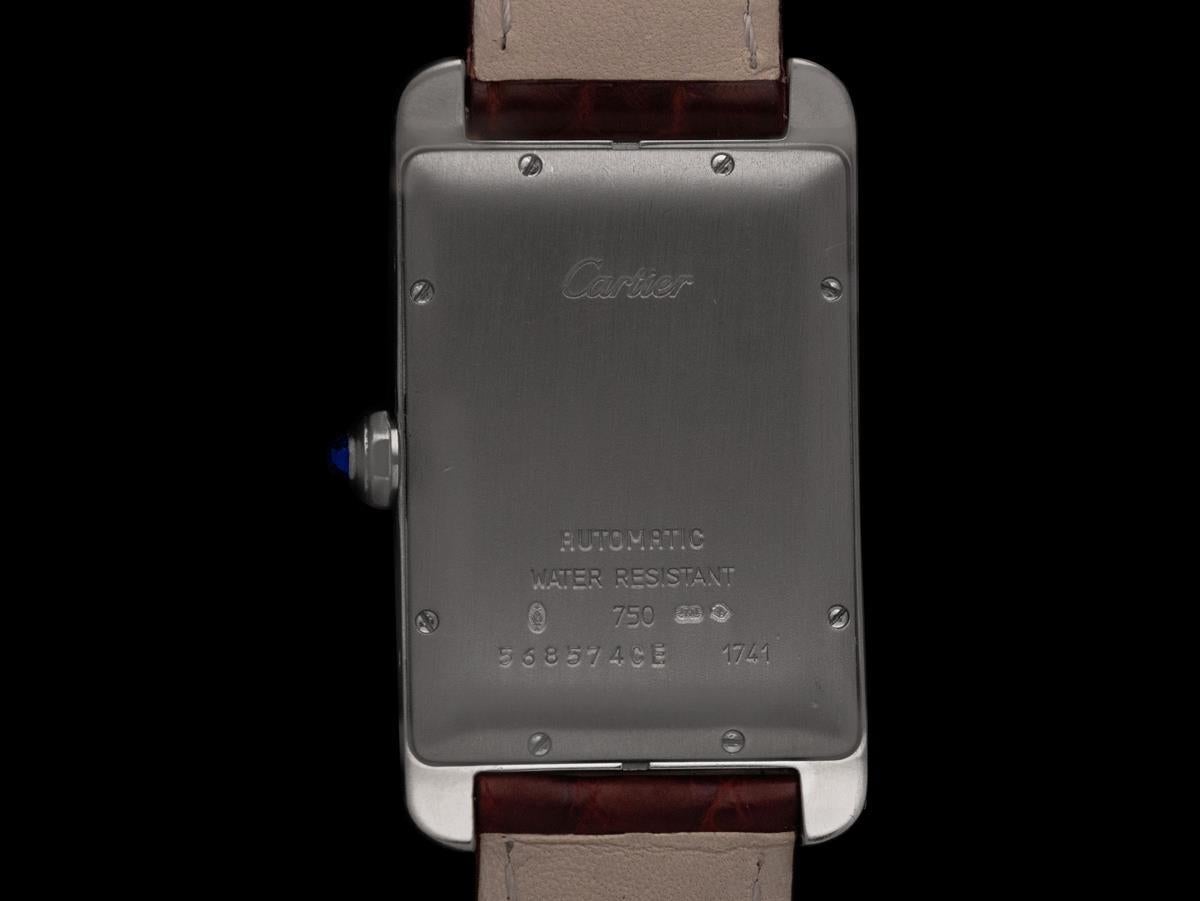 Montre Homme Cartier Tank Americaine XL, Réf. 1741 - Or blanc 18 carats en vente 2
