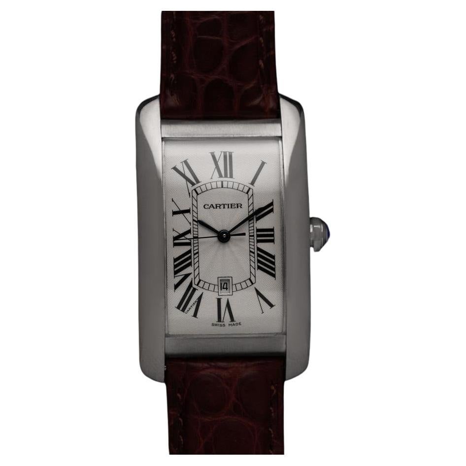 Cartier Tank Americaine XL Mens Watch, Ref. 1741 - 18K White Gold