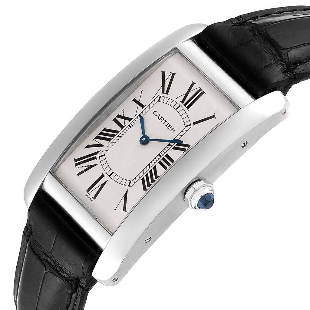 Men's Cartier Tank Americaine XL Platinum Mechanical Men’s Watch W2604351 For Sale