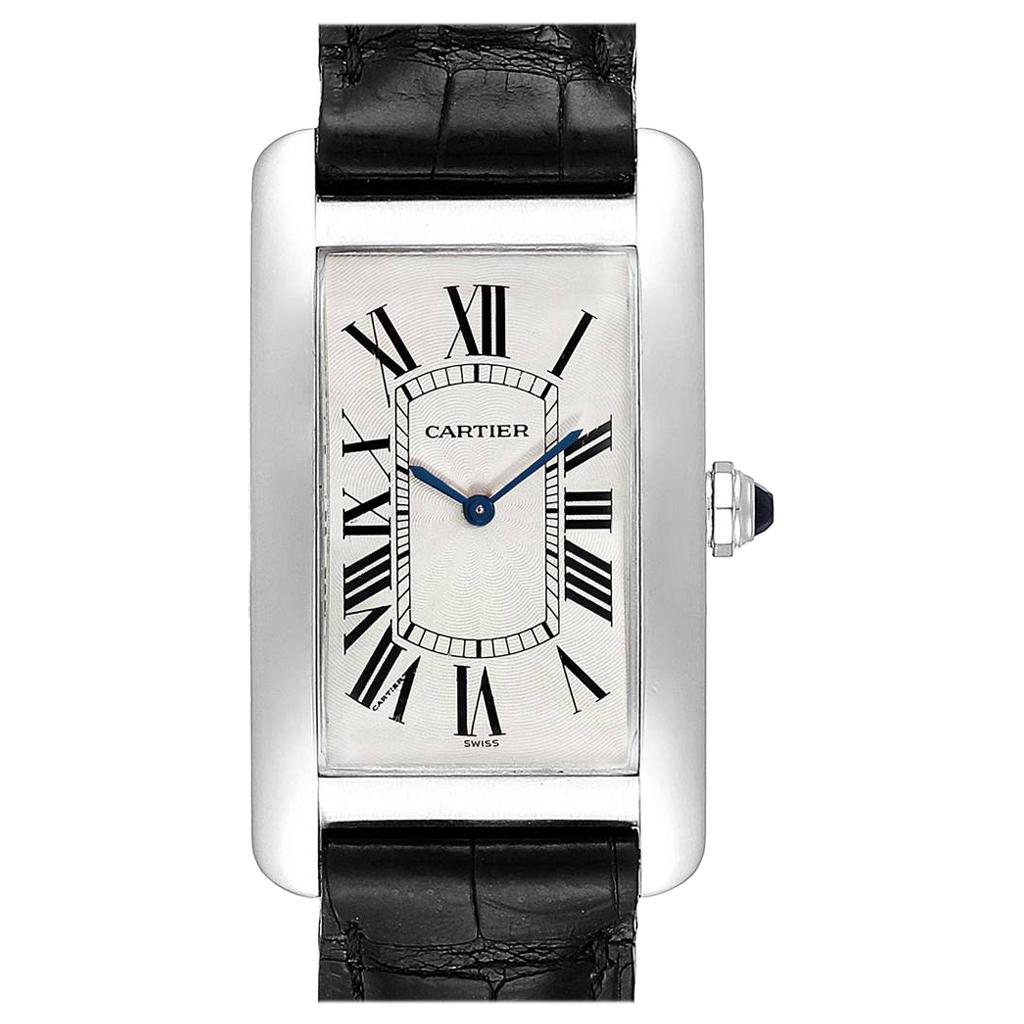 Cartier Tank Americaine XL Platinum Mechanical Men’s Watch W2604351 For Sale
