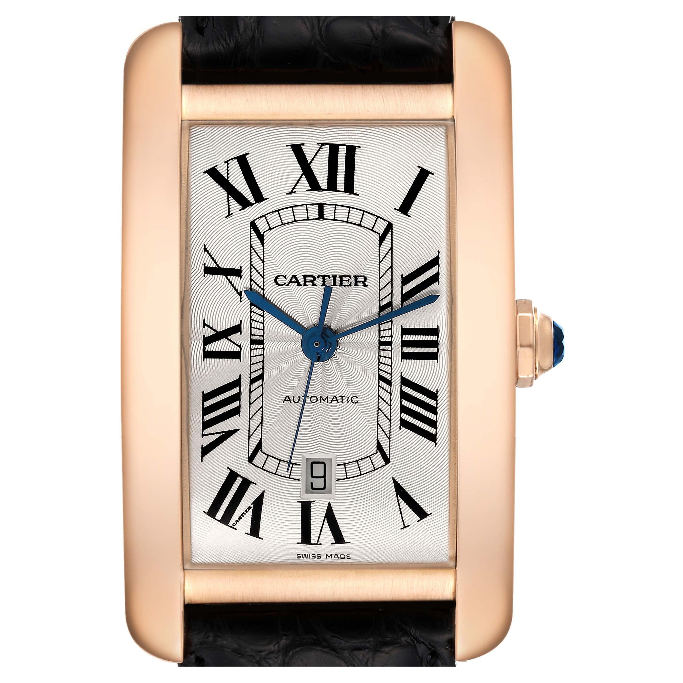 Cartier Tank Americaine XL Rose Gold Automatic Mens Watch W2609856