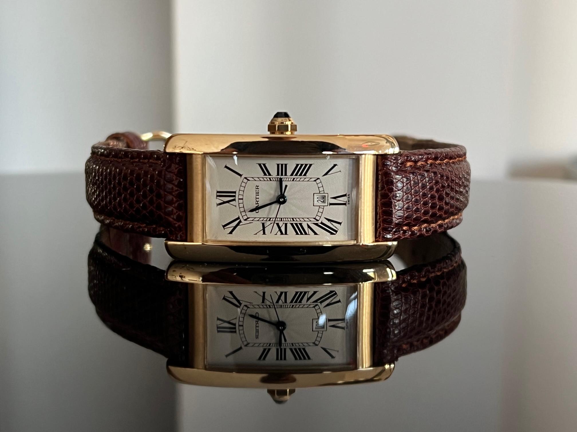 Cartier Tank Americaine Yellow Gold Automatic 1725 For Sale 3