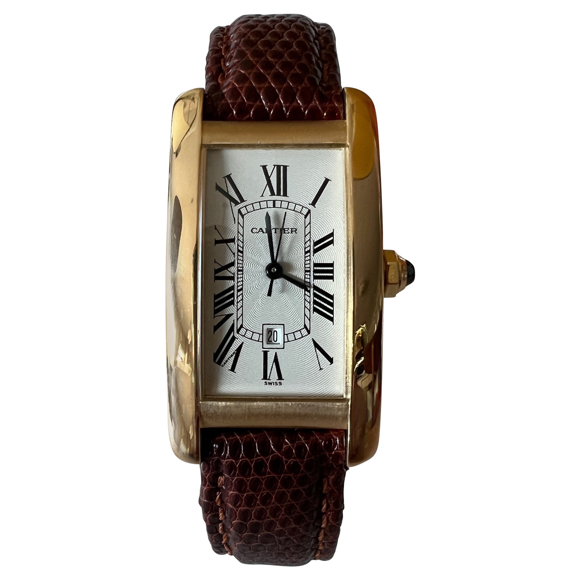 Cartier Montre Tank Américaine automatique en or jaune 1725