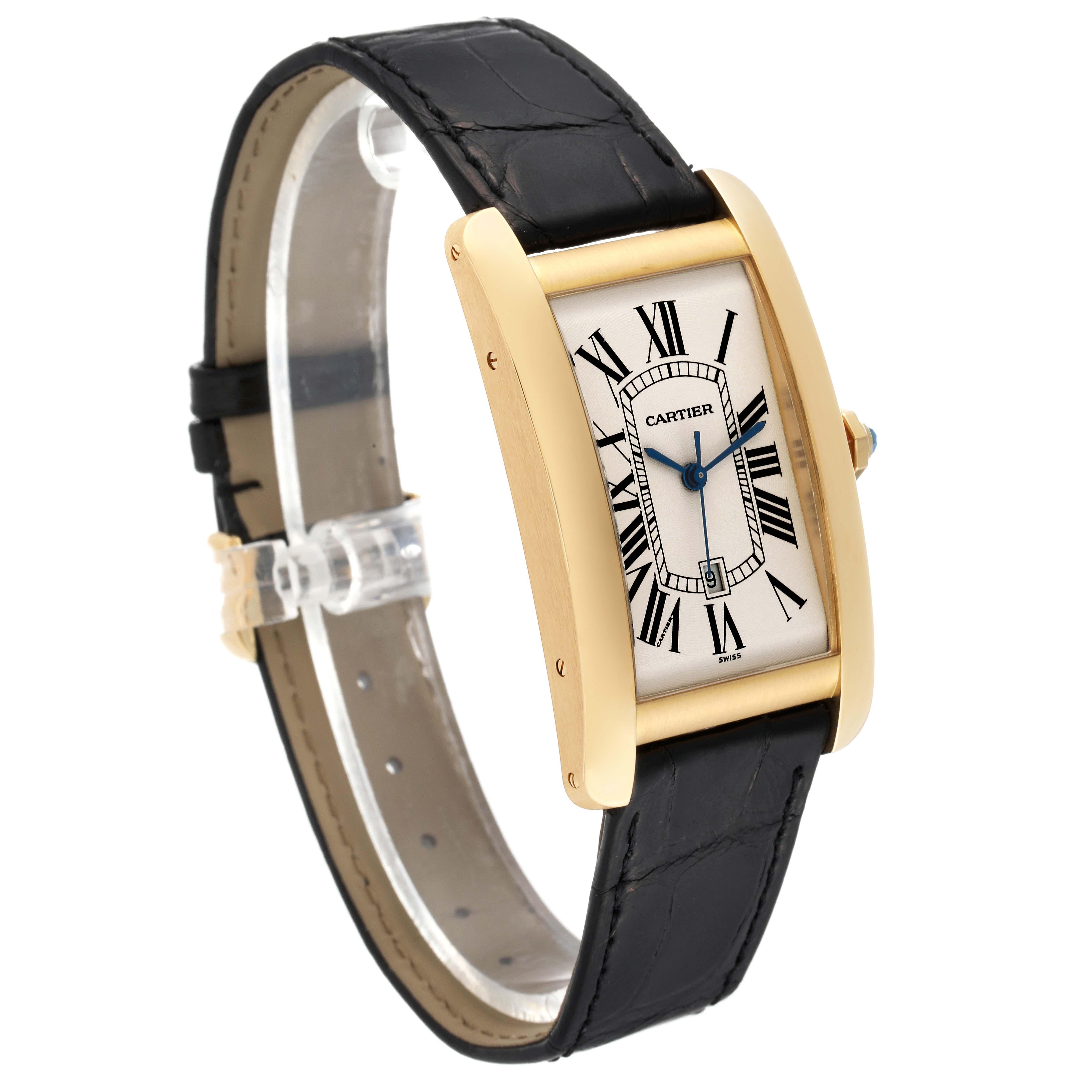 Cartier Tank Americaine Yellow Gold Automatic Mens Watch W2603156 Box Papers 4