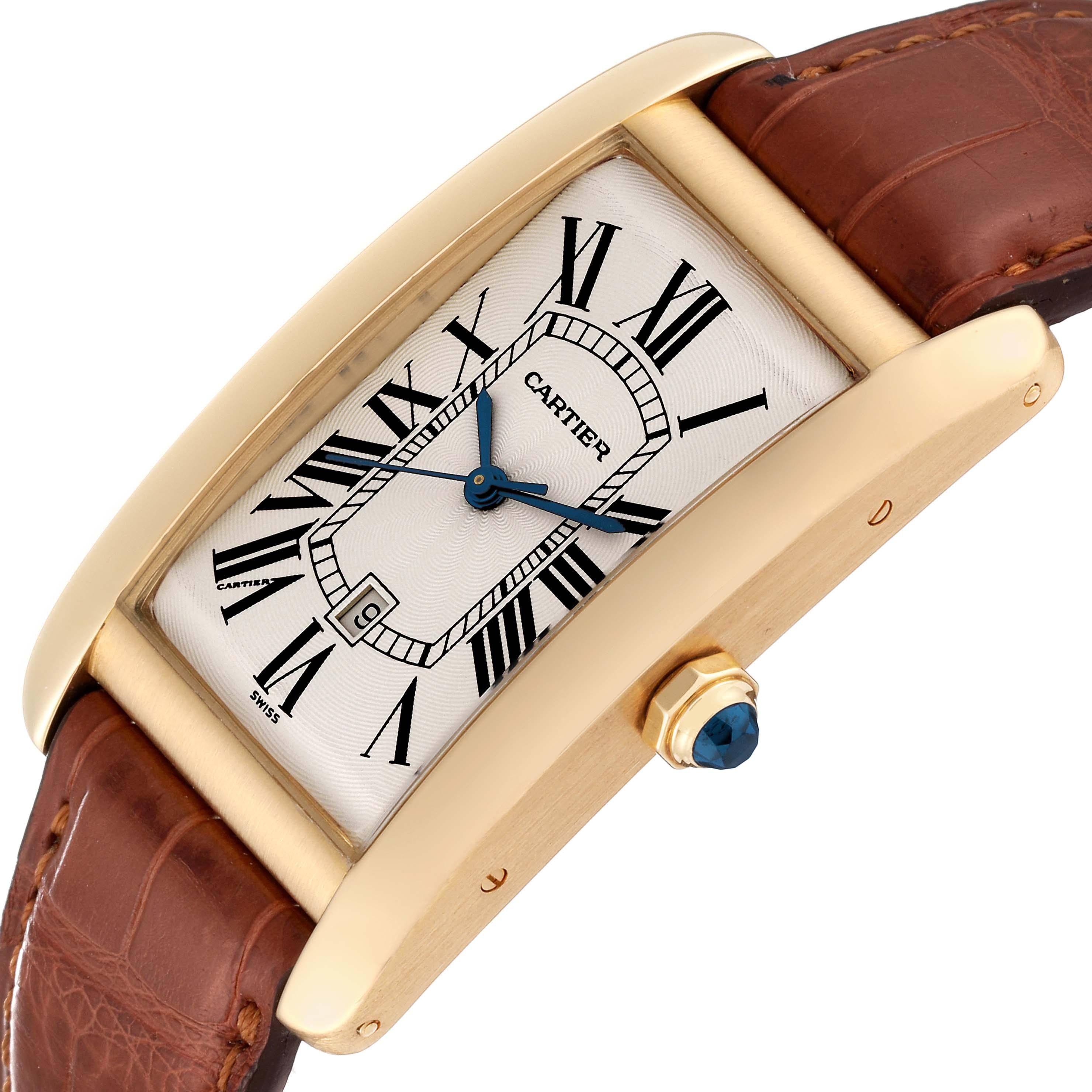 Cartier Tank Americaine Yellow Gold Automatic Mens Watch W2603156 1