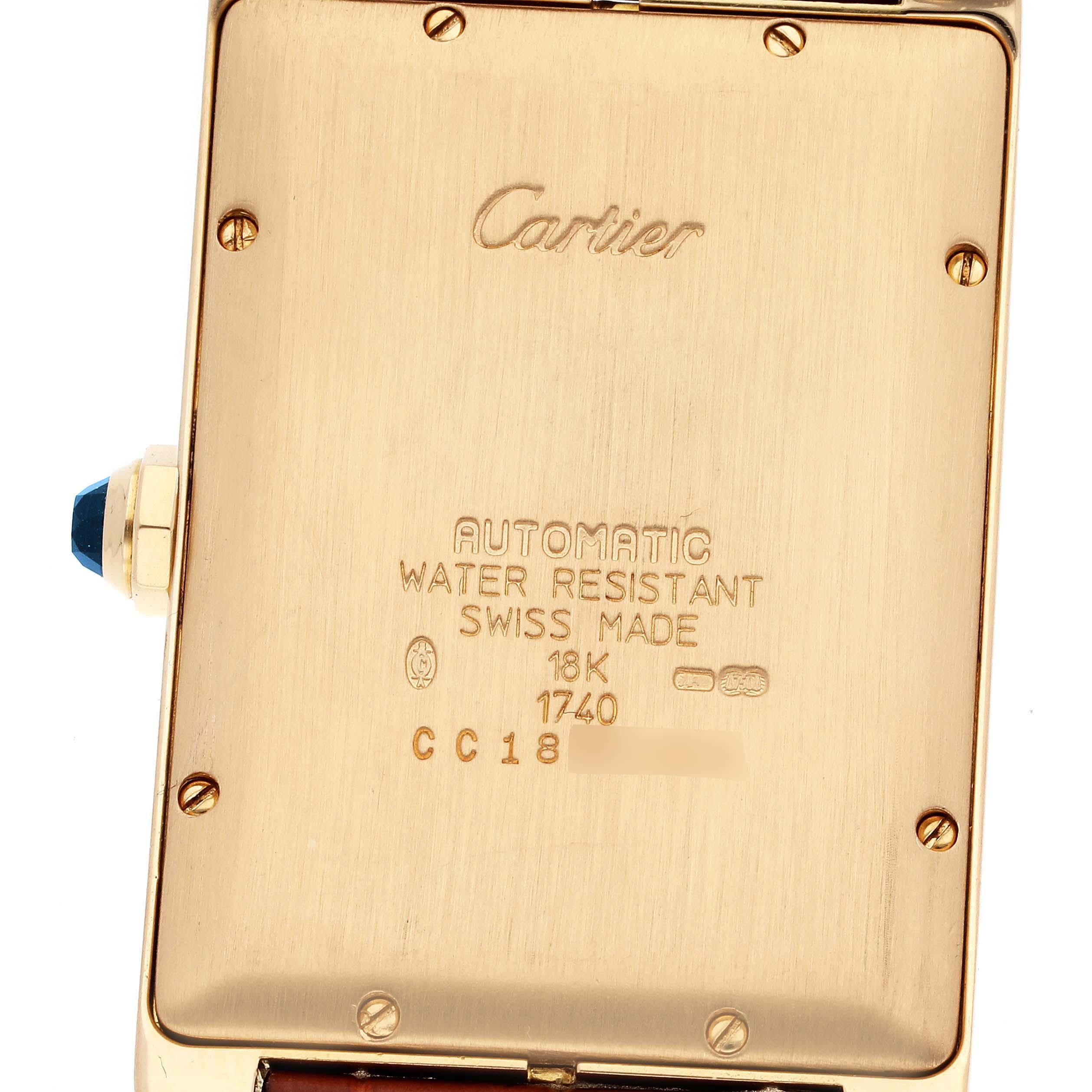 Cartier Tank Americaine Yellow Gold Automatic Mens Watch W2603156 2