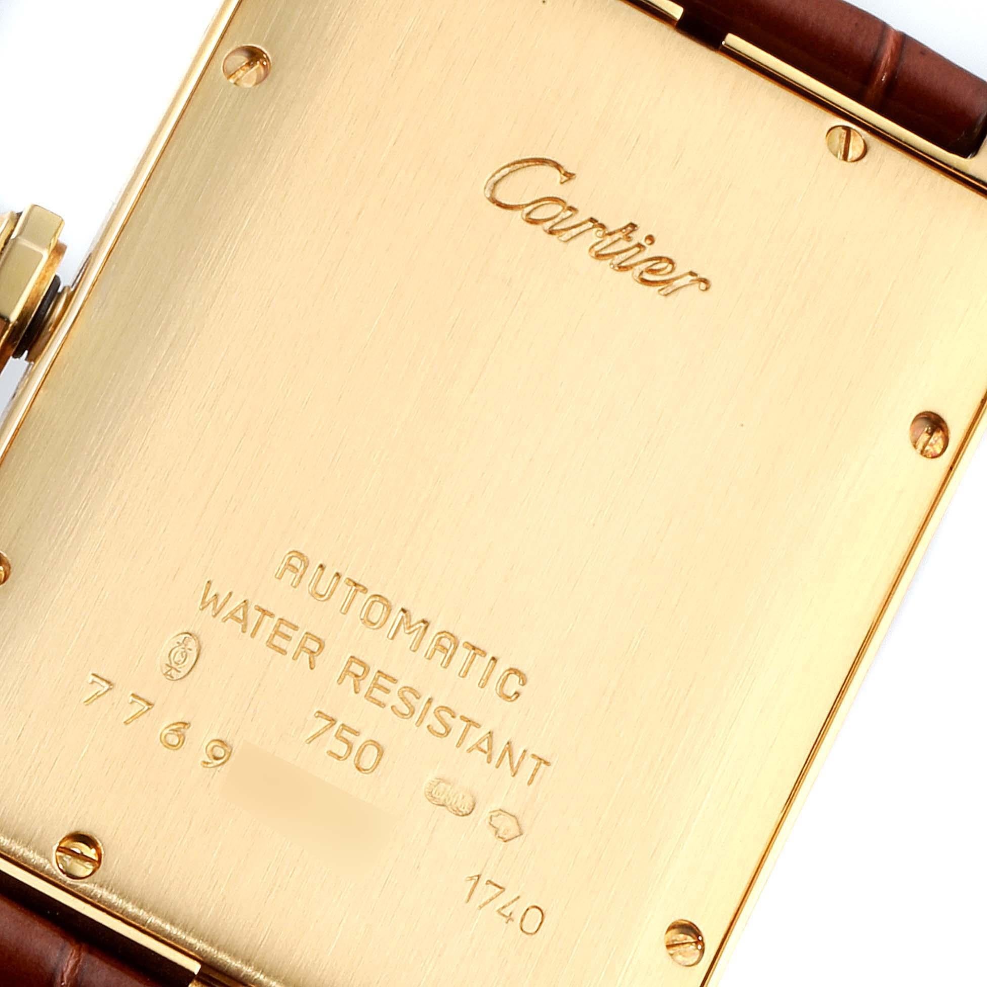 Cartier Tank Americaine Yellow Gold Automatic Mens Watch W2603156 For Sale 3