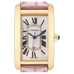 Cartier Tank Americaine Yellow Gold Automatic Mens Watch W2603156