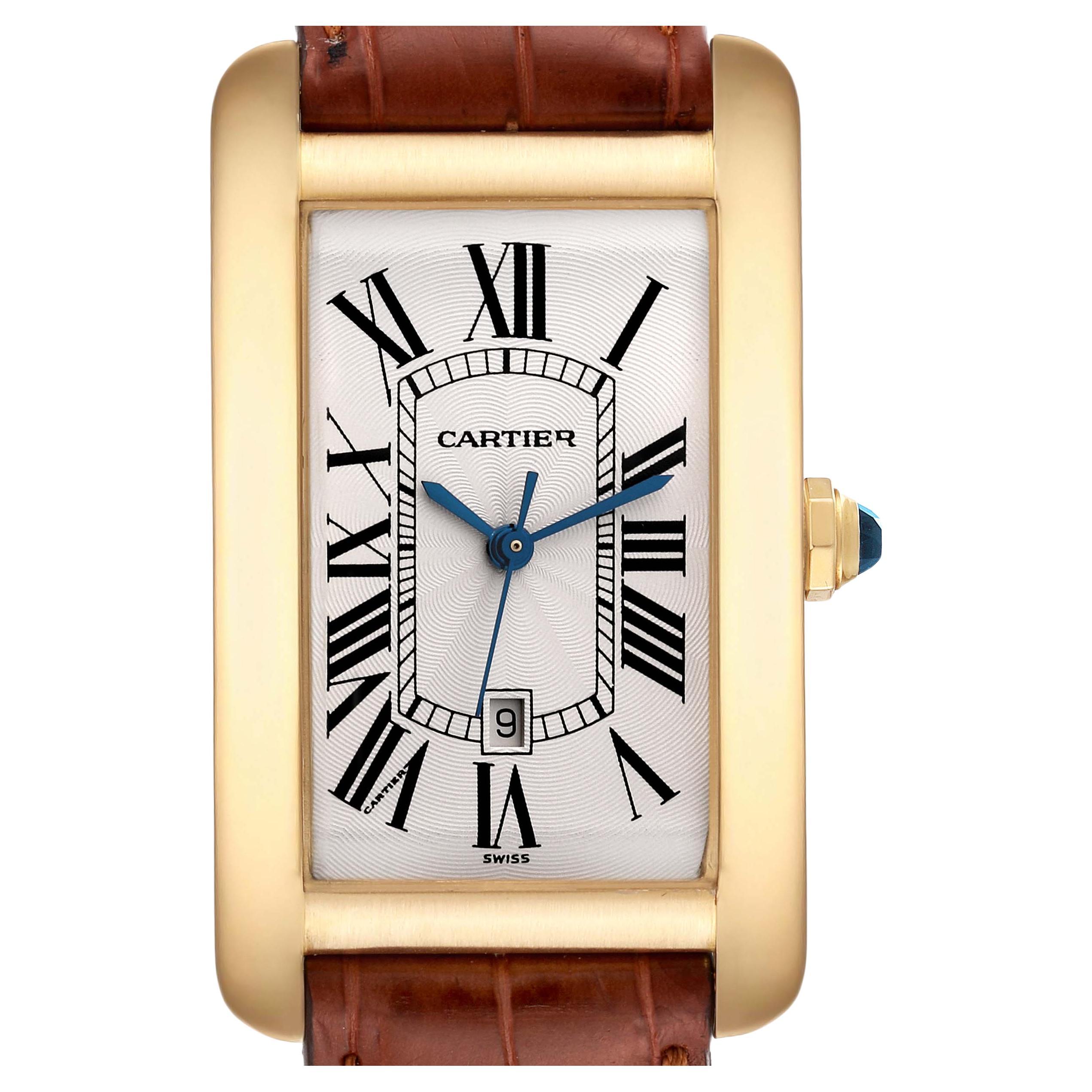 Cartier Tank Americaine Yellow Gold Automatic Mens Watch W2603156