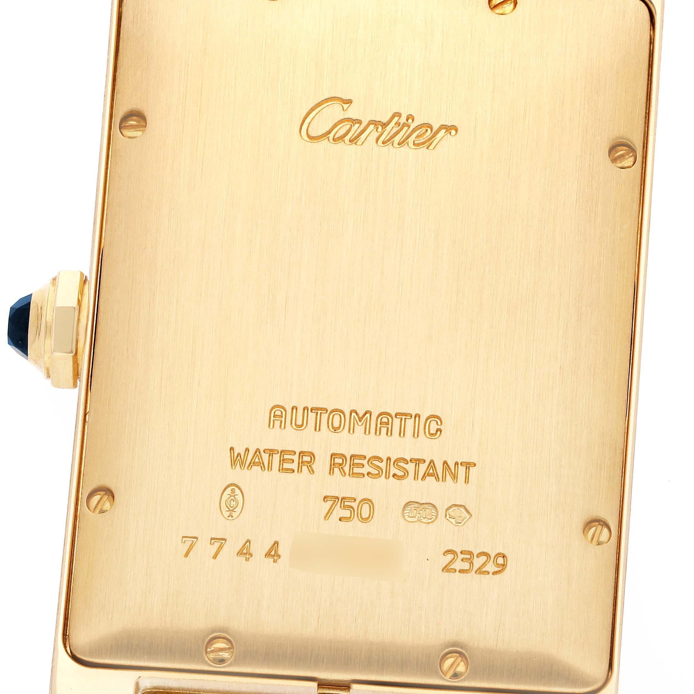 Cartier Tank Americaine Gelbgold Automatik-Herrenuhr W26054K2 im Angebot 1