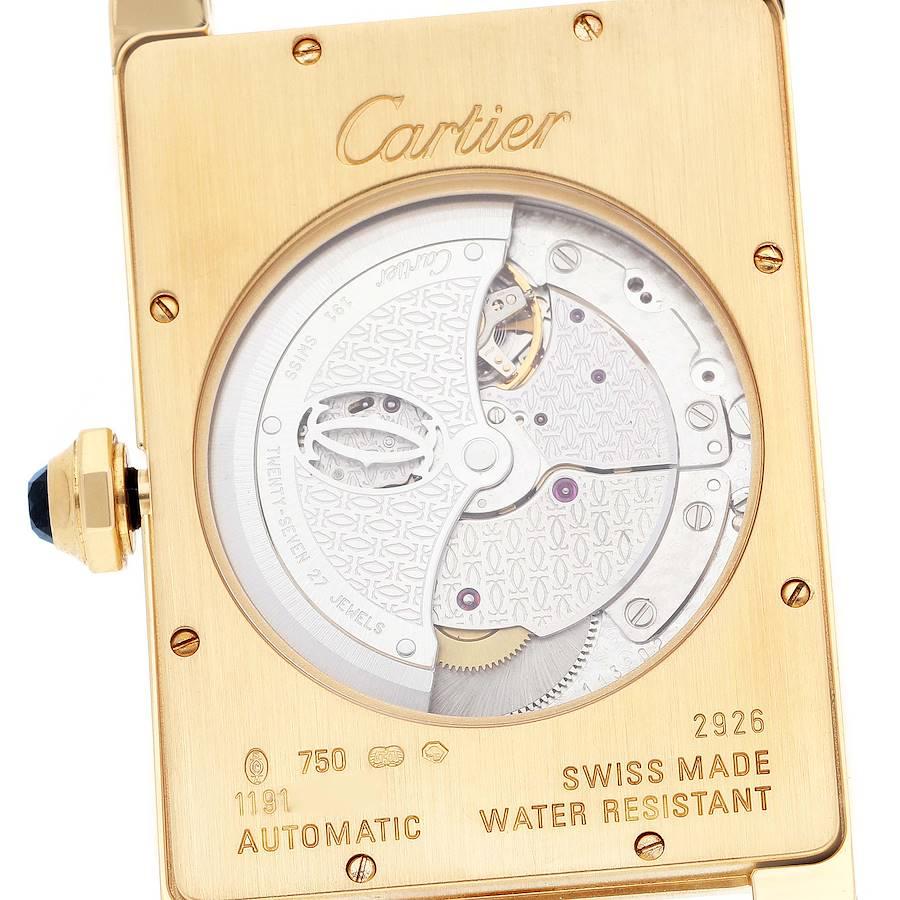 Cartier Tank Americaine Yellow Gold Automatic Mens Watch W2609756 In Excellent Condition For Sale In Atlanta, GA