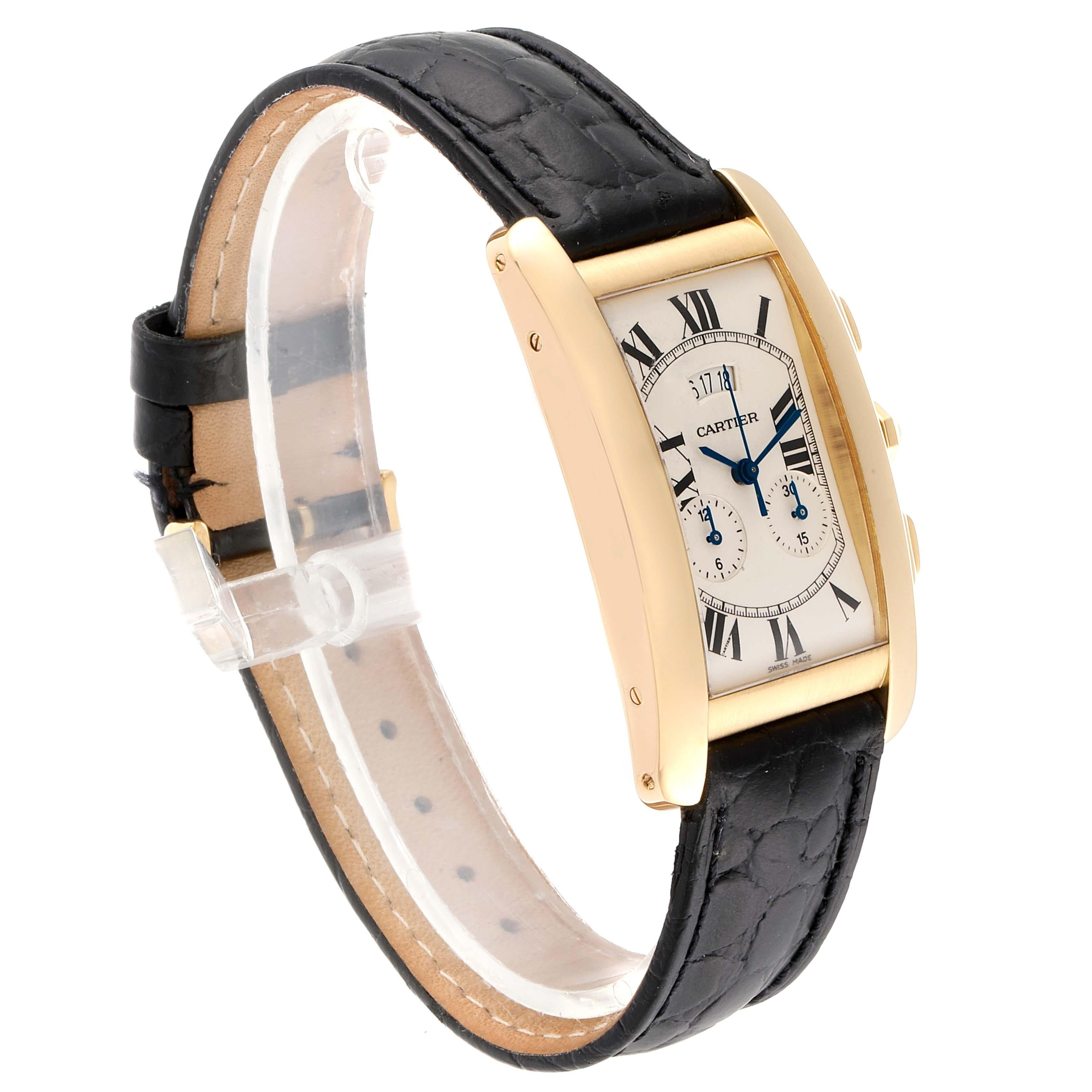 Cartier: Gelbgold-Chronograph-Herrenuhr Tank Americaine 2568 im Zustand „Hervorragend“ im Angebot in Atlanta, GA