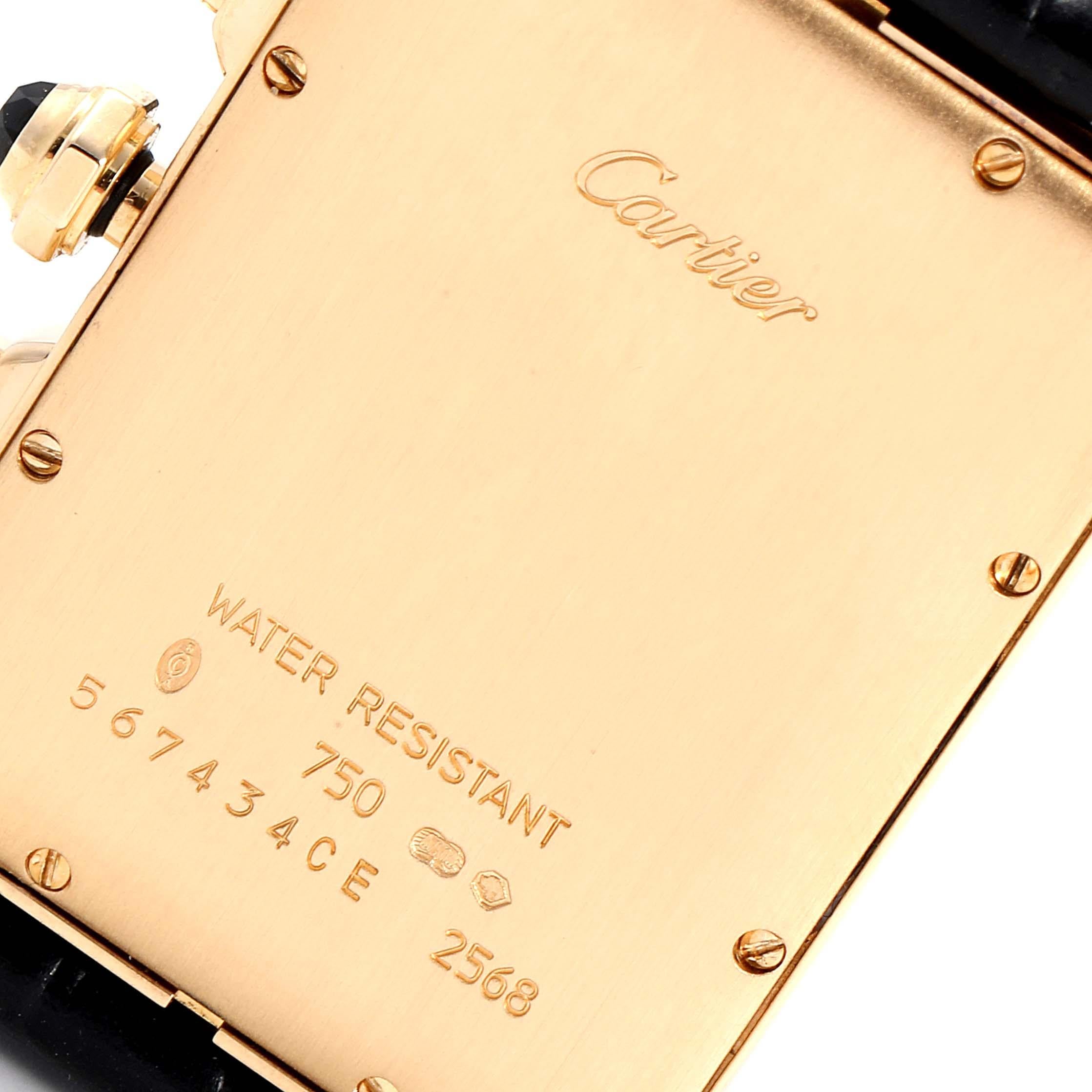 Cartier: Gelbgold-Chronograph-Herrenuhr Tank Americaine 2568 im Angebot 3