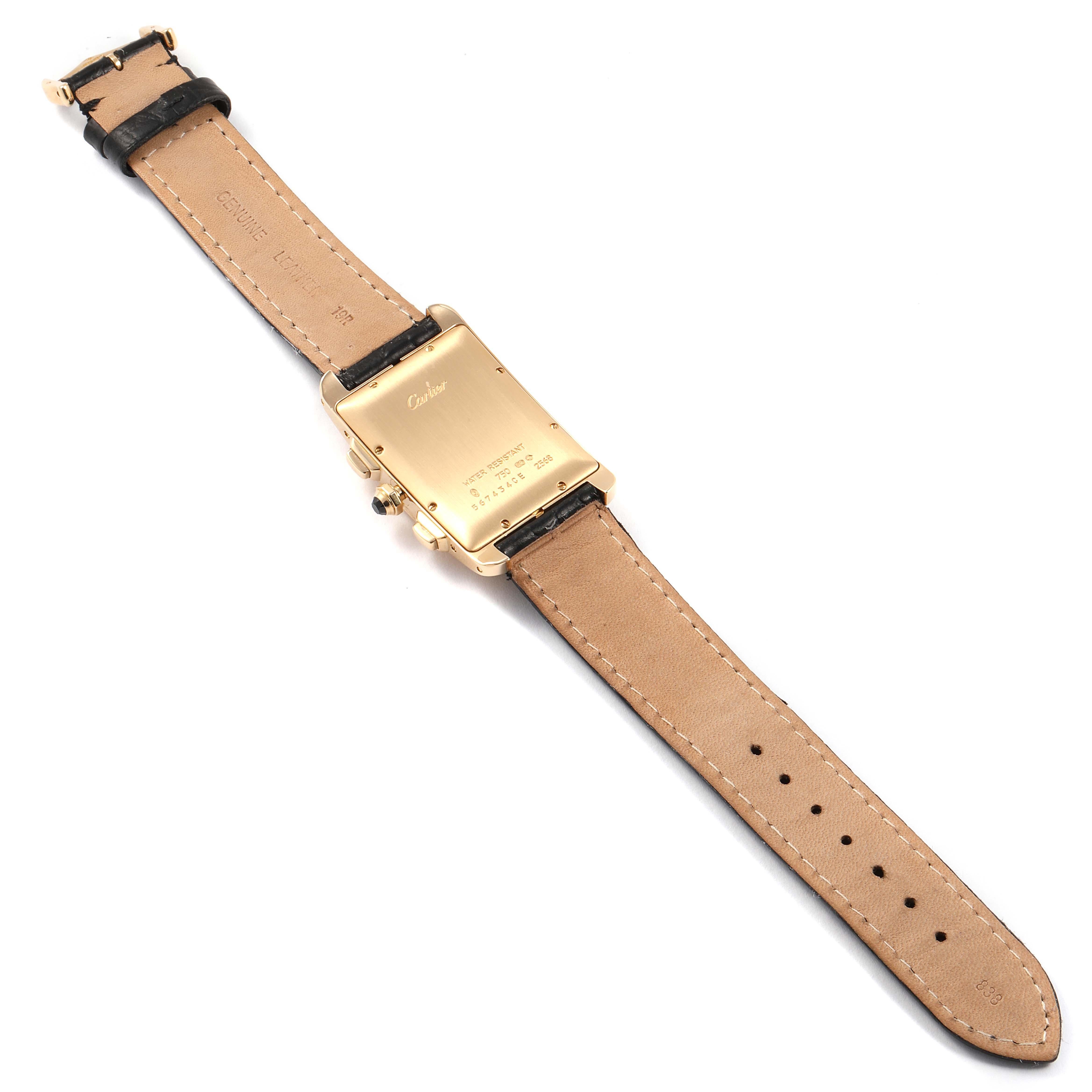 Cartier: Gelbgold-Chronograph-Herrenuhr Tank Americaine 2568 im Angebot 6