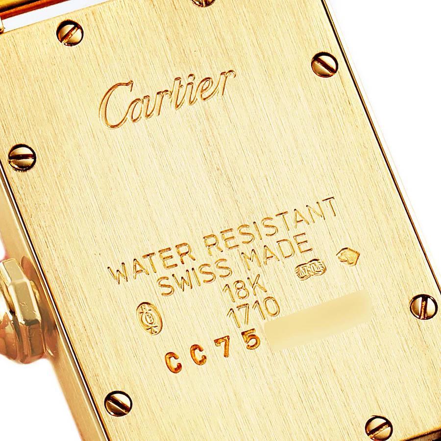Cartier Tank Americaine Gelbgold Diamant Damenuhr WB701251 Box im Angebot 3